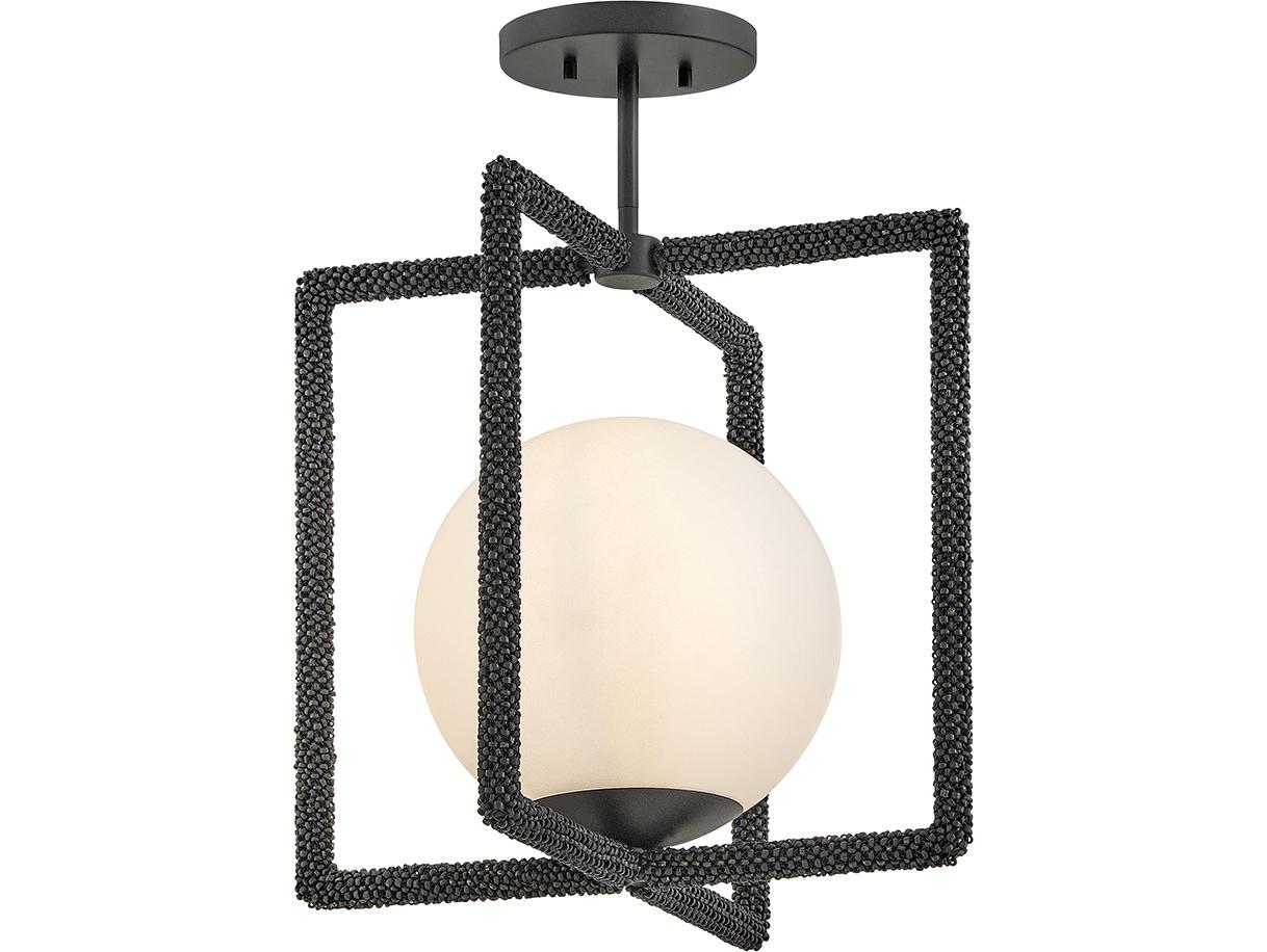 Hinkley Keona 1-Light Painted Black Oxide Globe Semi Flush Mount