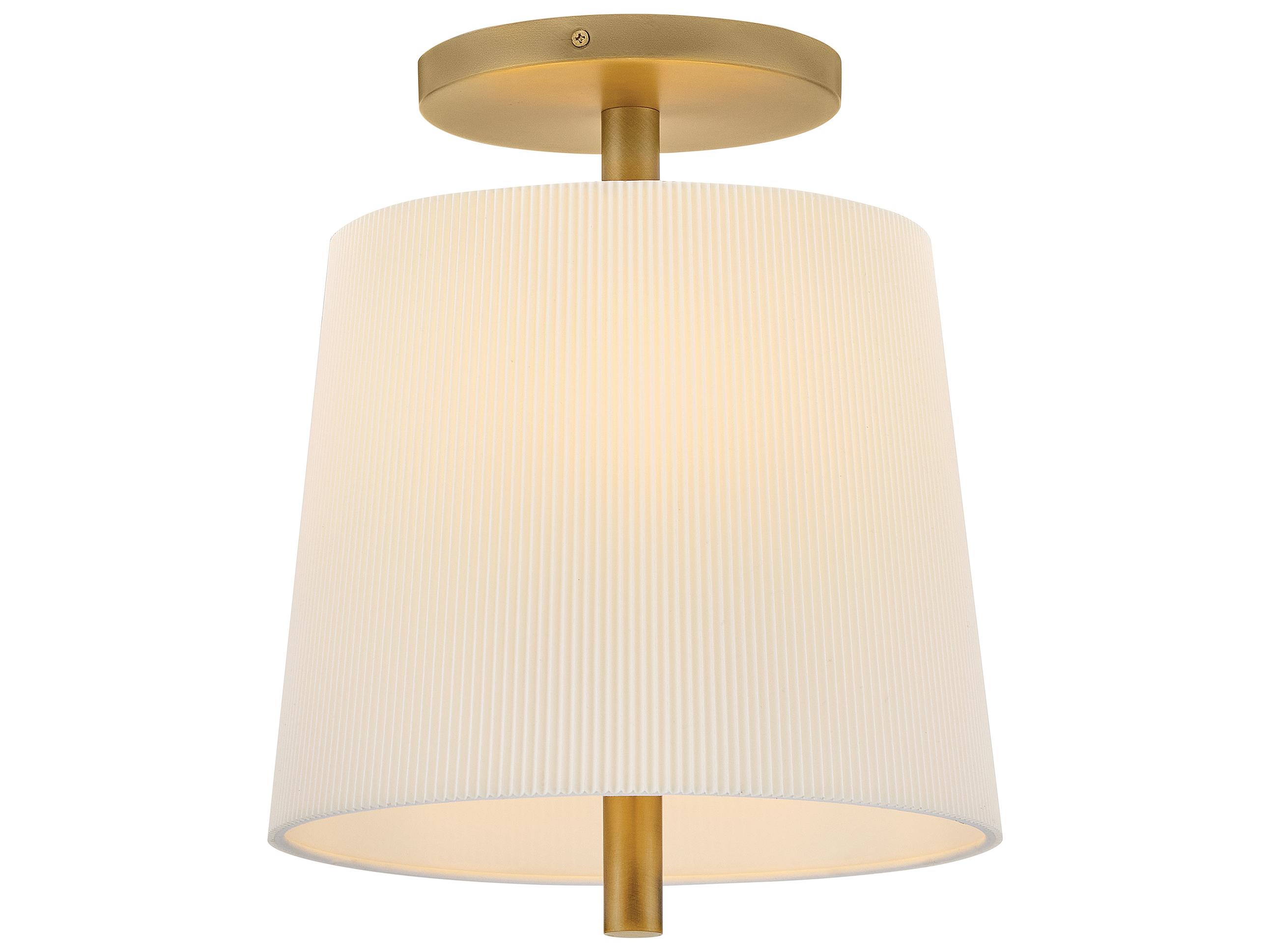 Hinkley Clive 3-Light Heritage Brass Drum Semi Flush Mount
