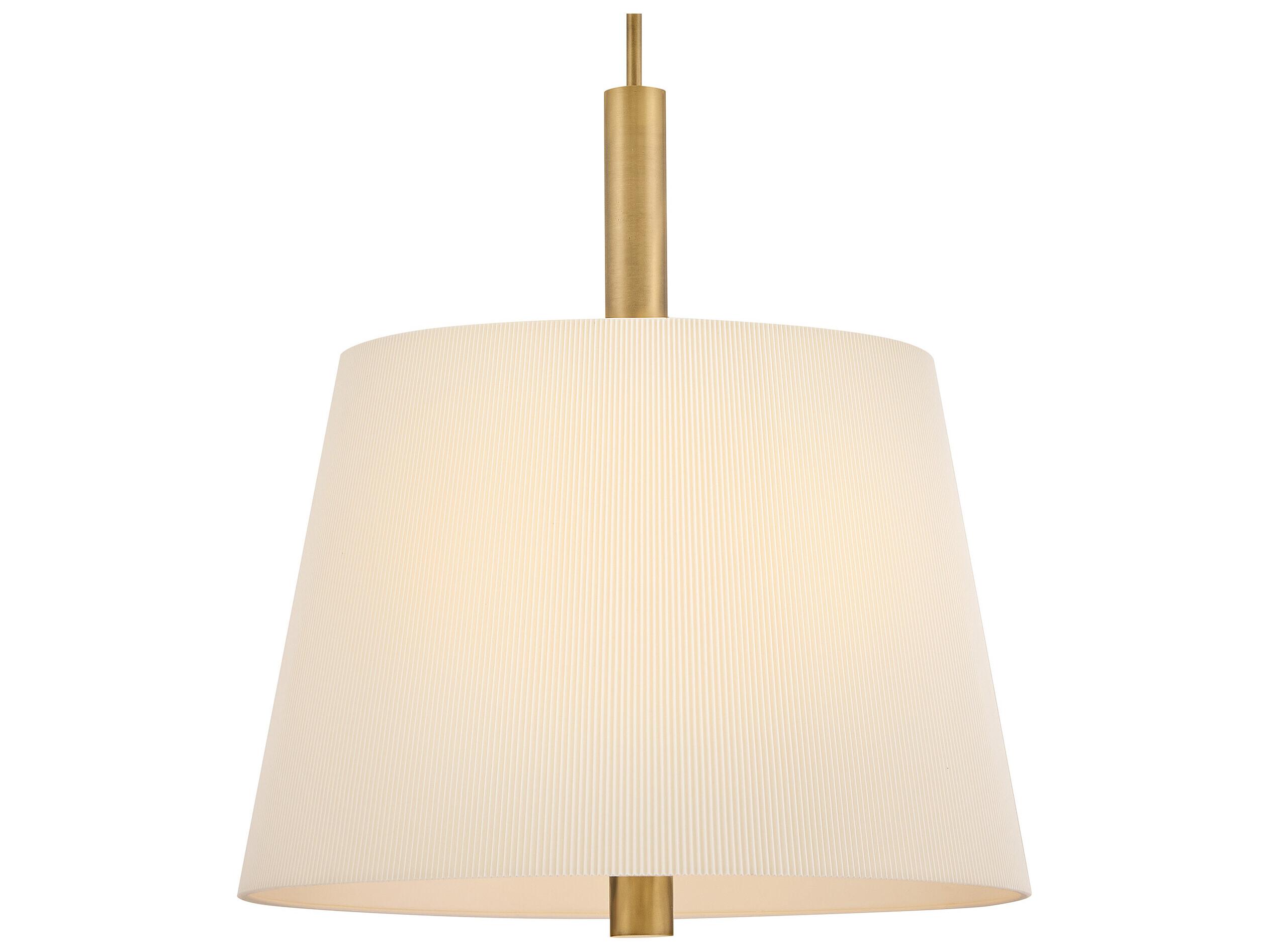 Hinkley Clive 5-Light Heritage Brass Drum Pendant