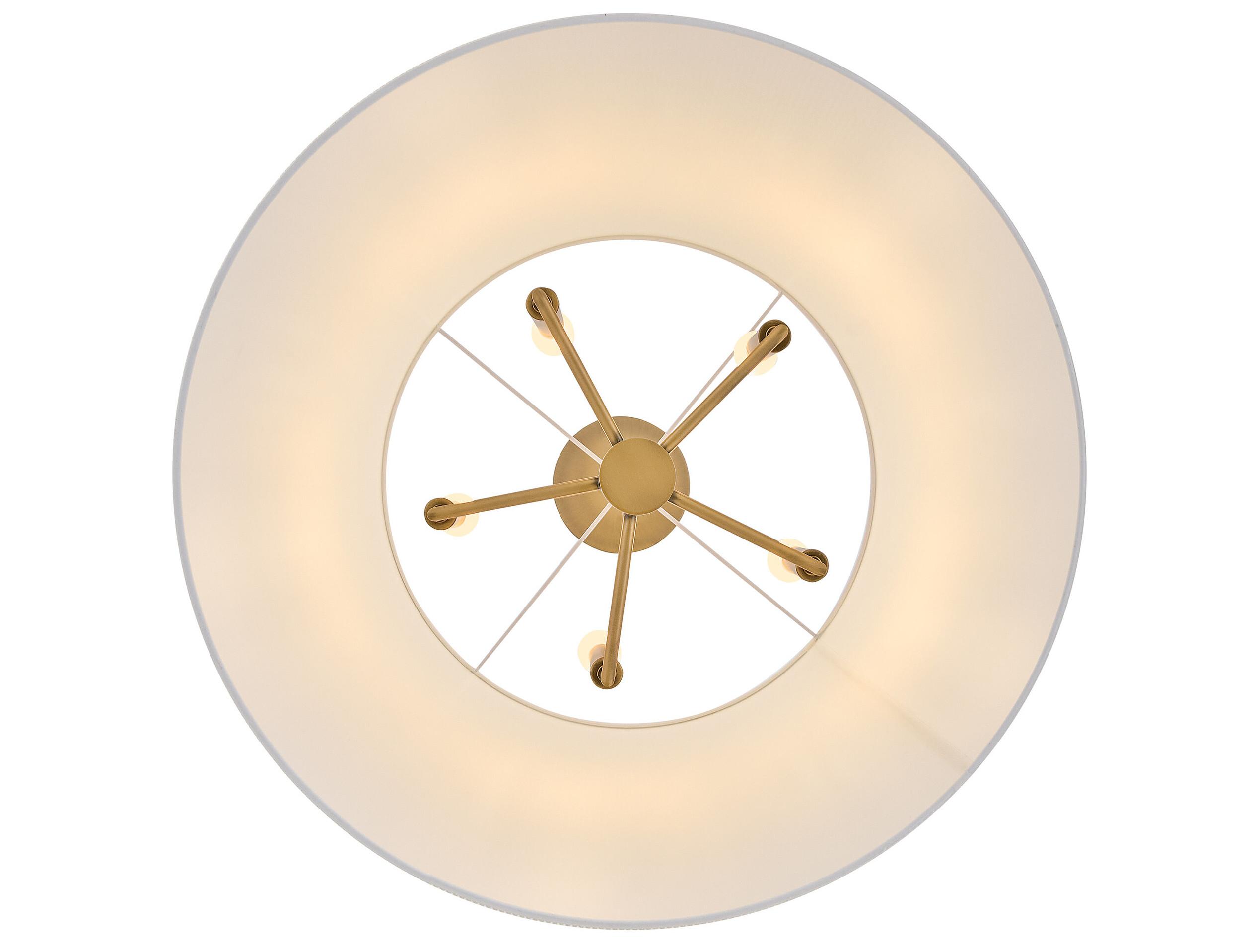 Hinkley Clive 5-Light Heritage Brass Drum Pendant