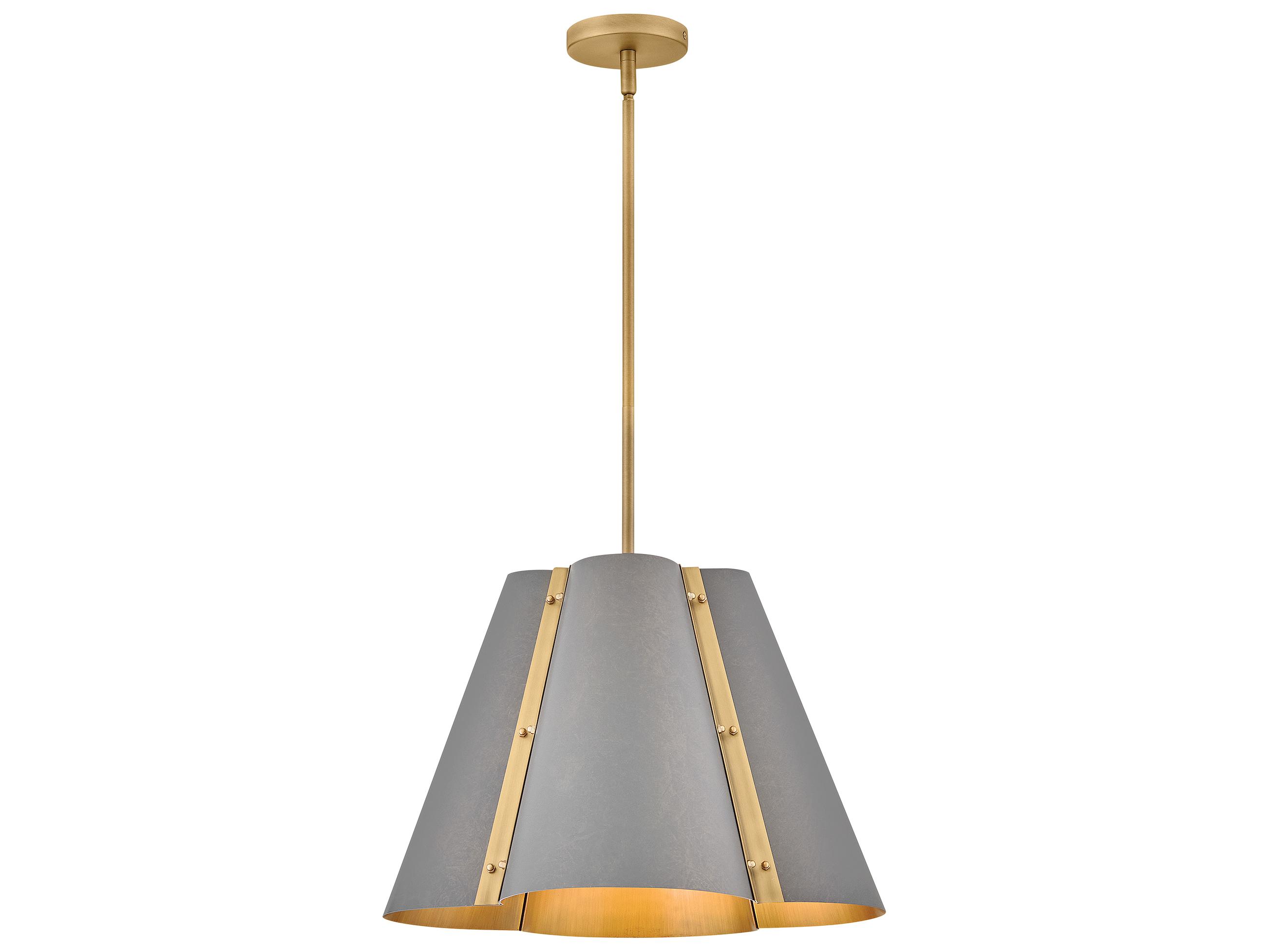 Hinkley Bowman 3-Light Slate Bronze Heritage Brass Pendant