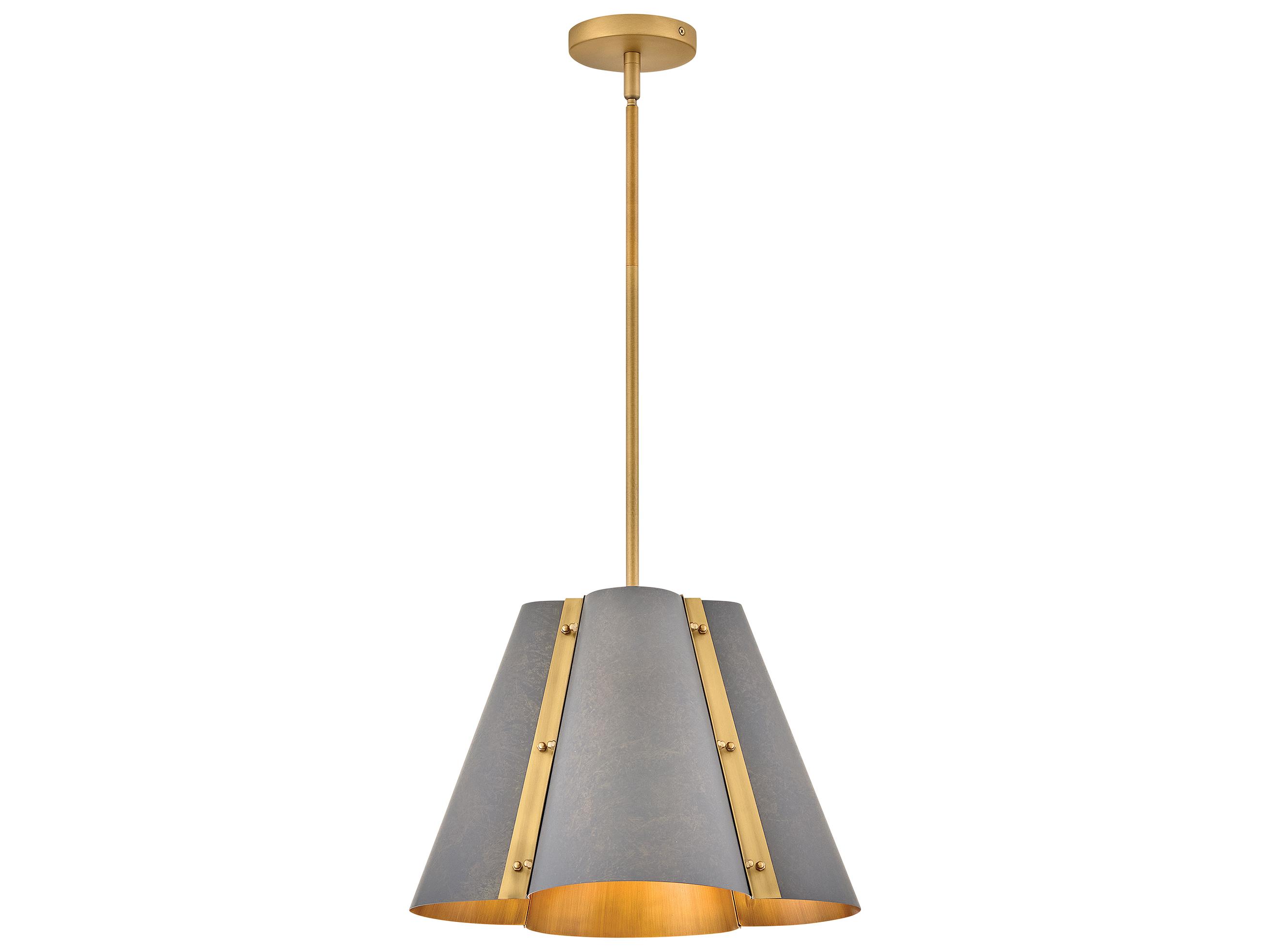 Hinkley Bowman 1-Light Slate Bronze Heritage Brass Pendant