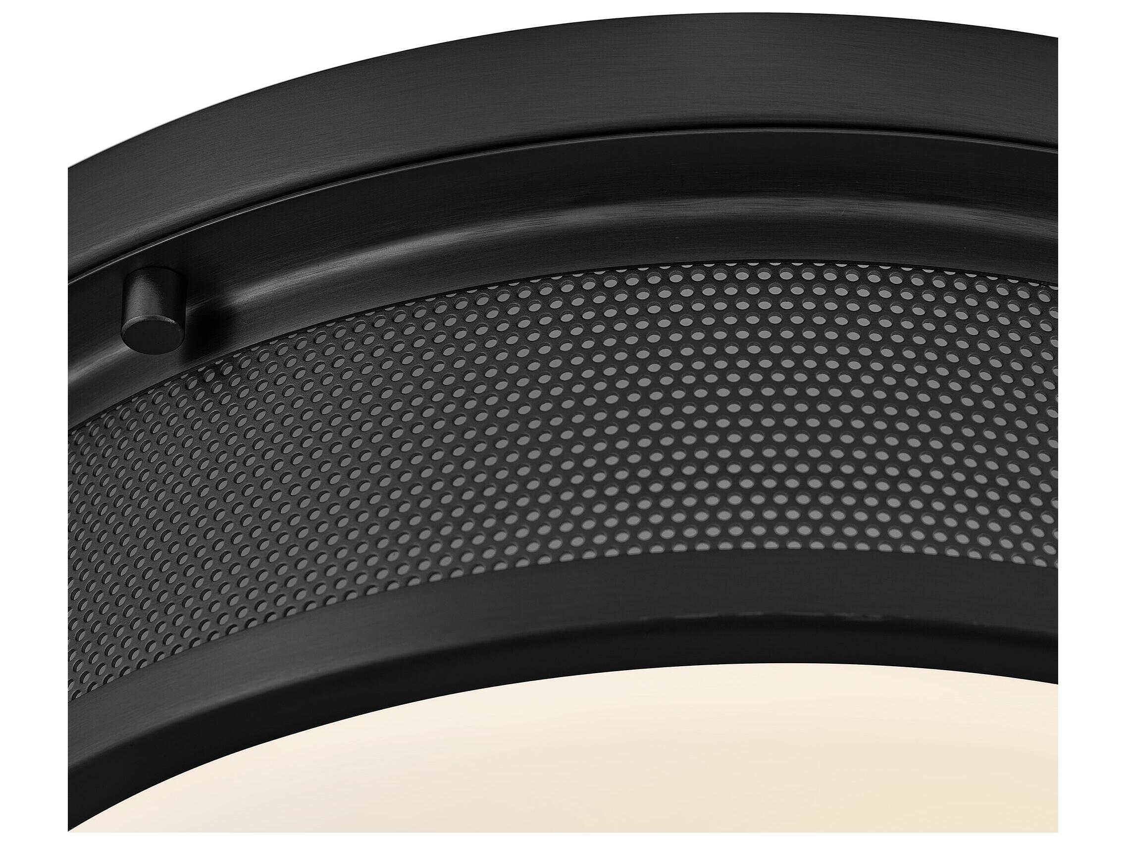 Hinkley Pierce 3-Light Black Round Flush Mount