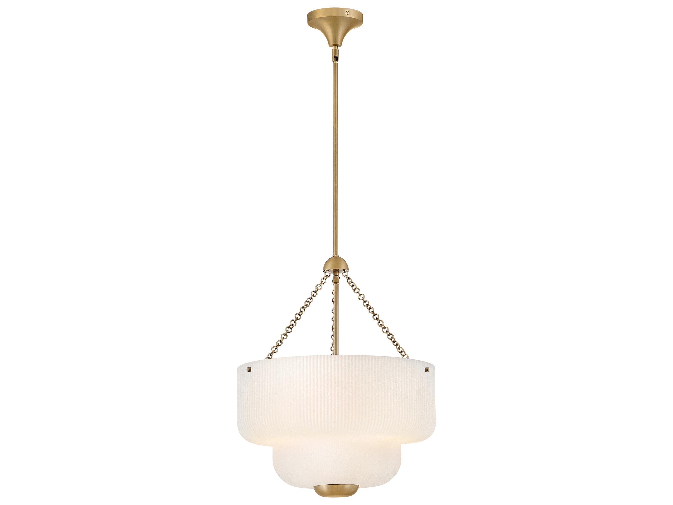 Hinkley Adella 5-Light Lacquered Brass White Round Pendant