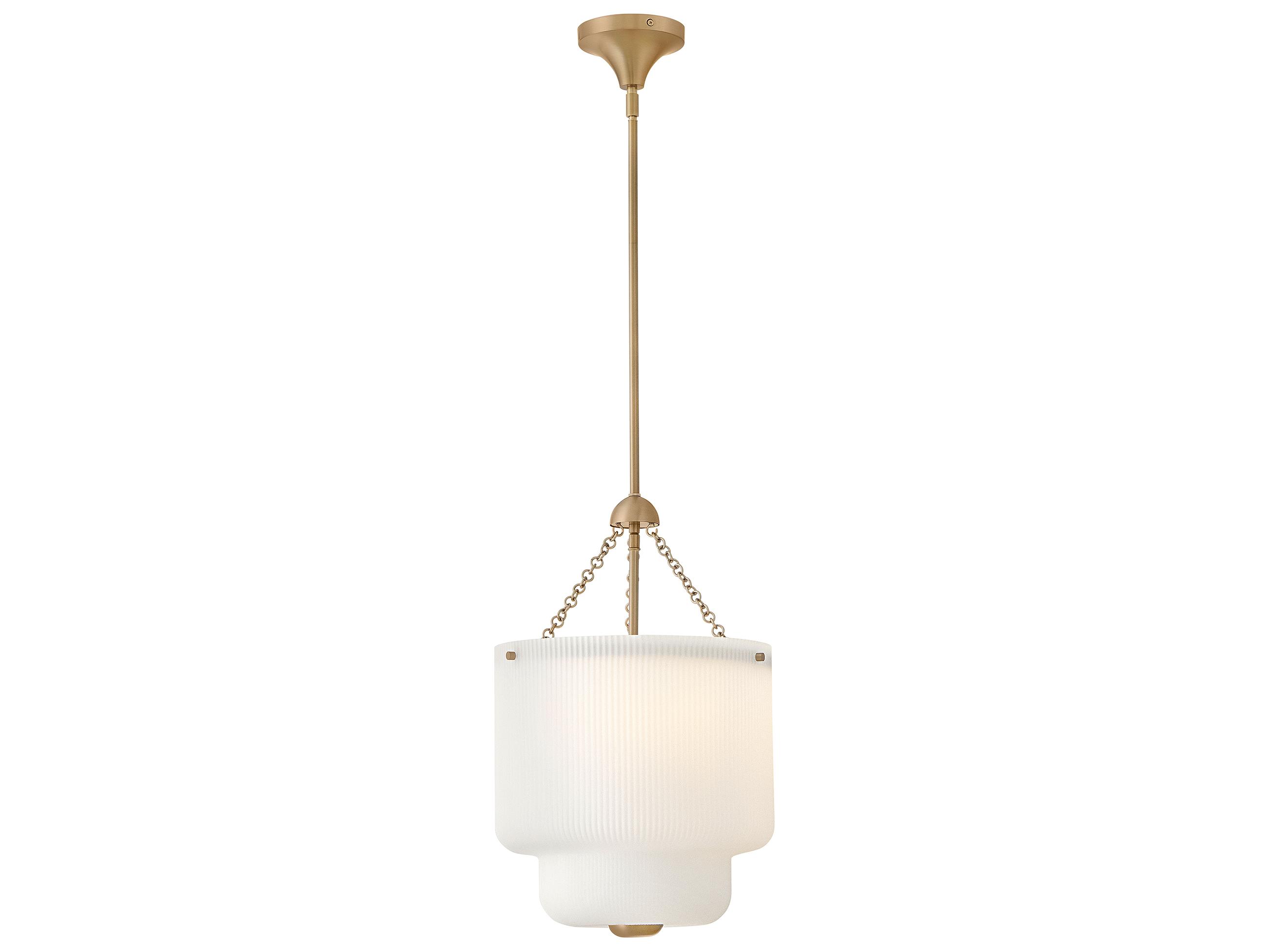 Hinkley Adella 4-Light Lacquered Brass White Cylinder Pendant