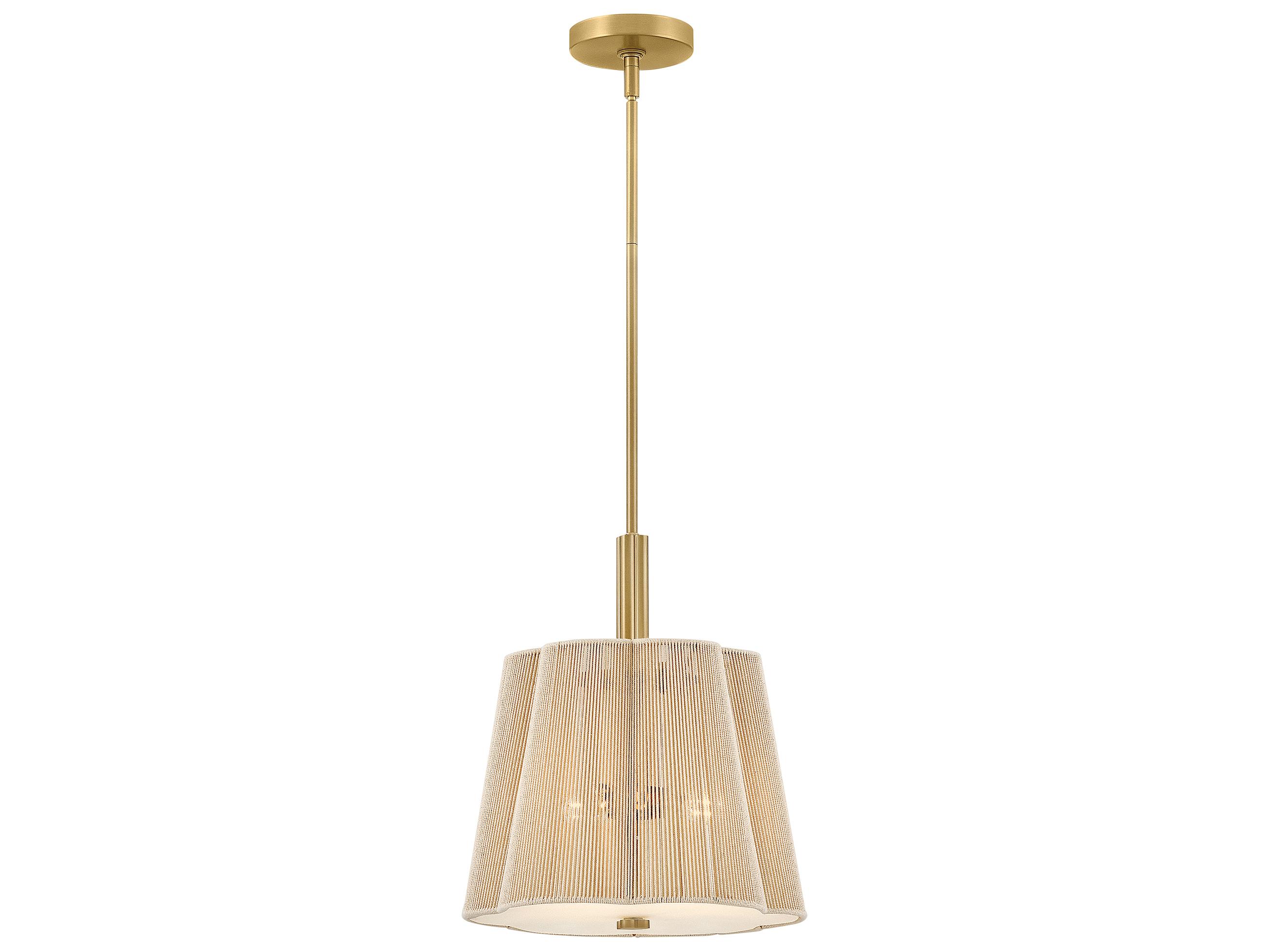 Hinkley Sasha 3-Light Lacquered Brass Drum Pendant