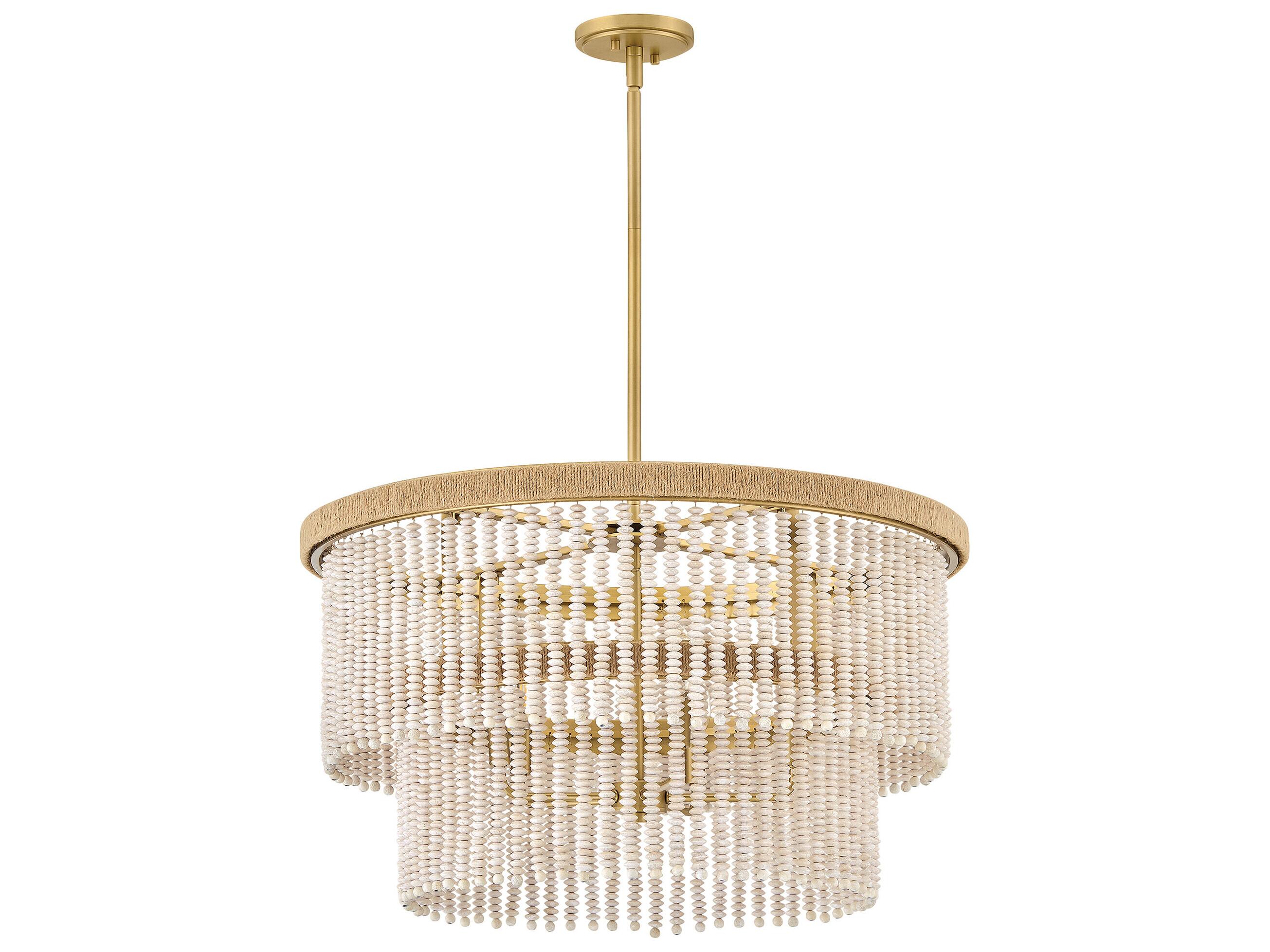 Hinkley Indra 5-Light Lacquered Brass Round Tiered Pendant