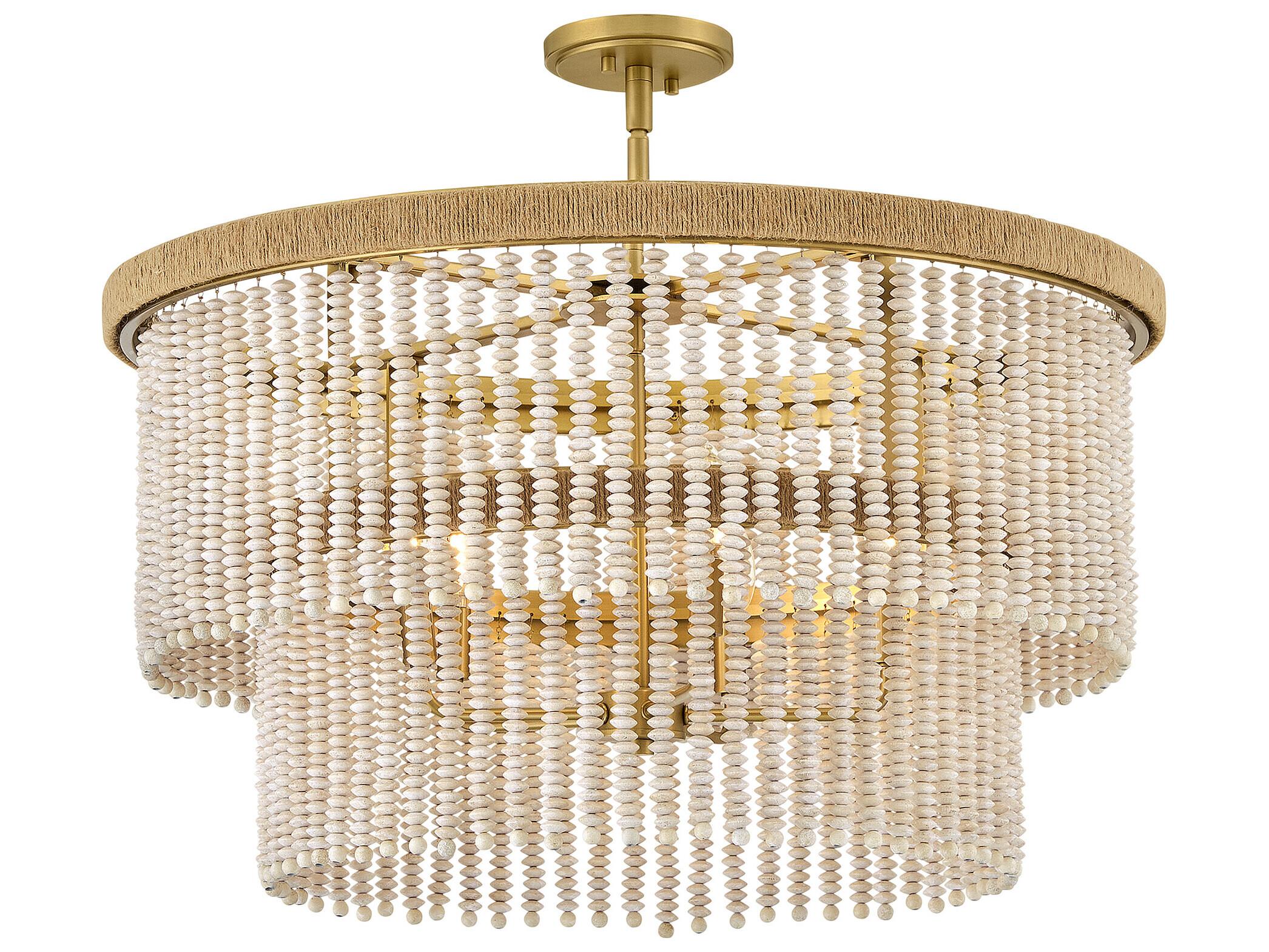 Hinkley Indra 5-Light Lacquered Brass Round Tiered Pendant