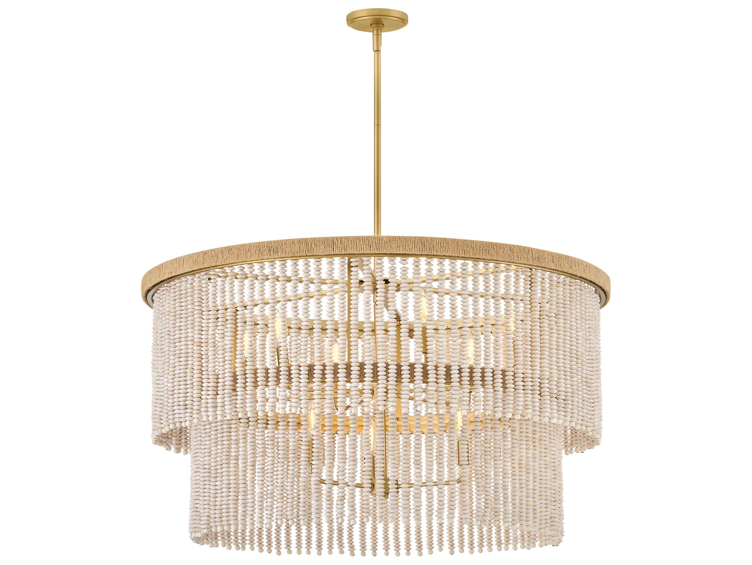 Hinkley Indra 9-Light Lacquered Brass Round Tiered Pendant