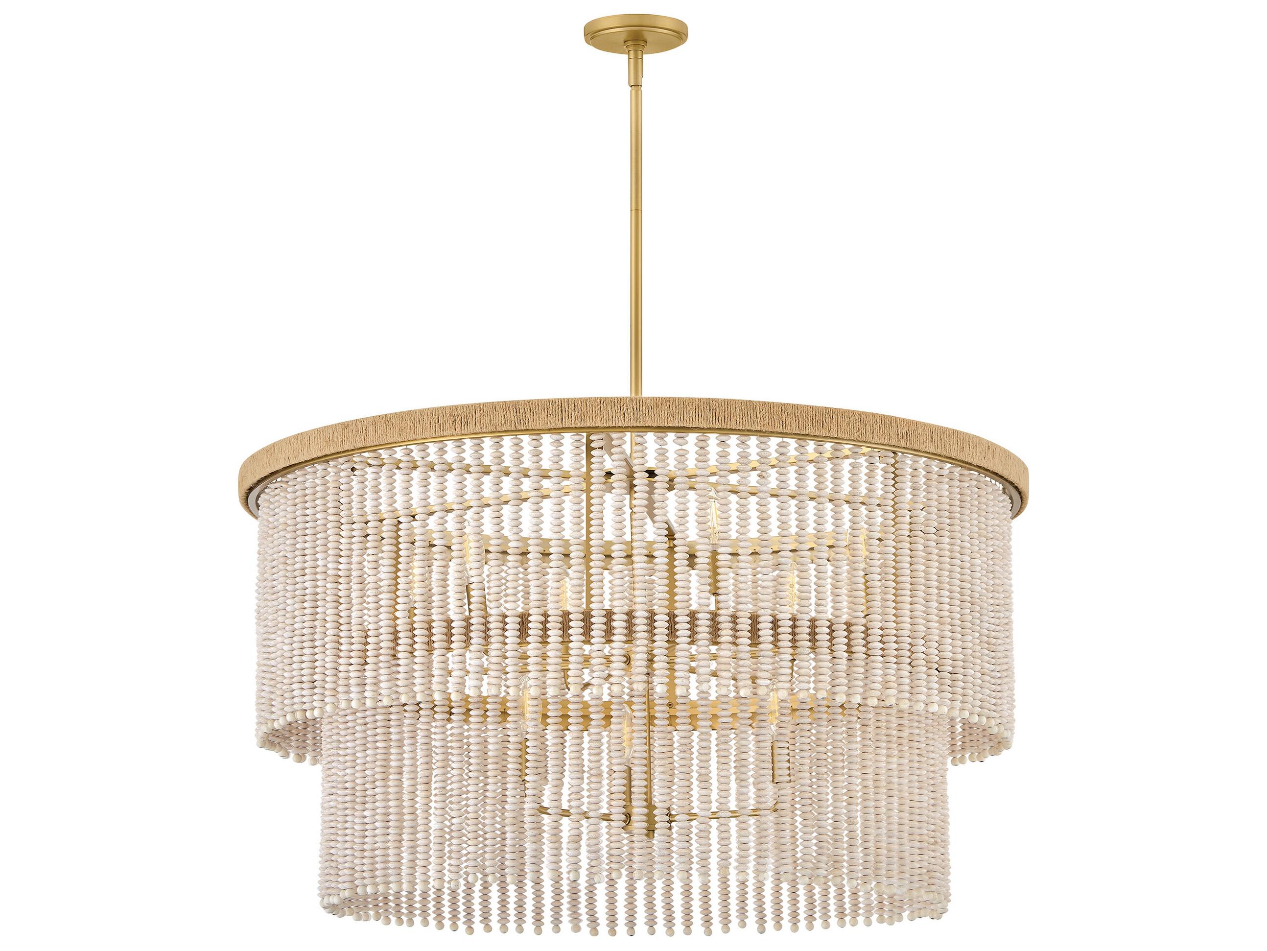 Hinkley Indra 9-Light Lacquered Brass Round Tiered Pendant