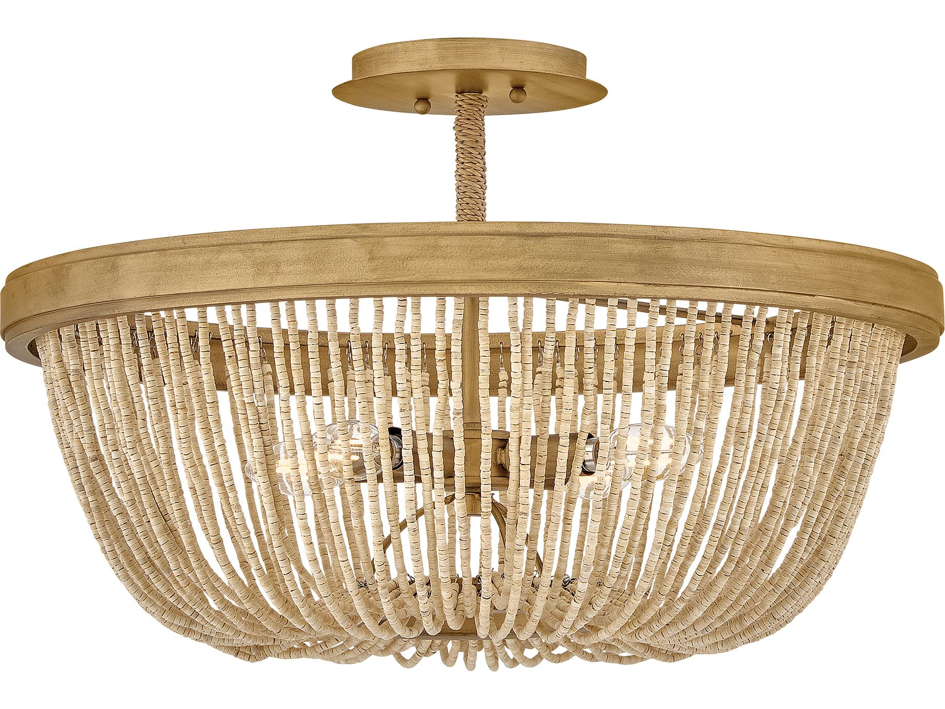Hinkley Tula 4-Light Burnished Gold Round Semi Flush Mount