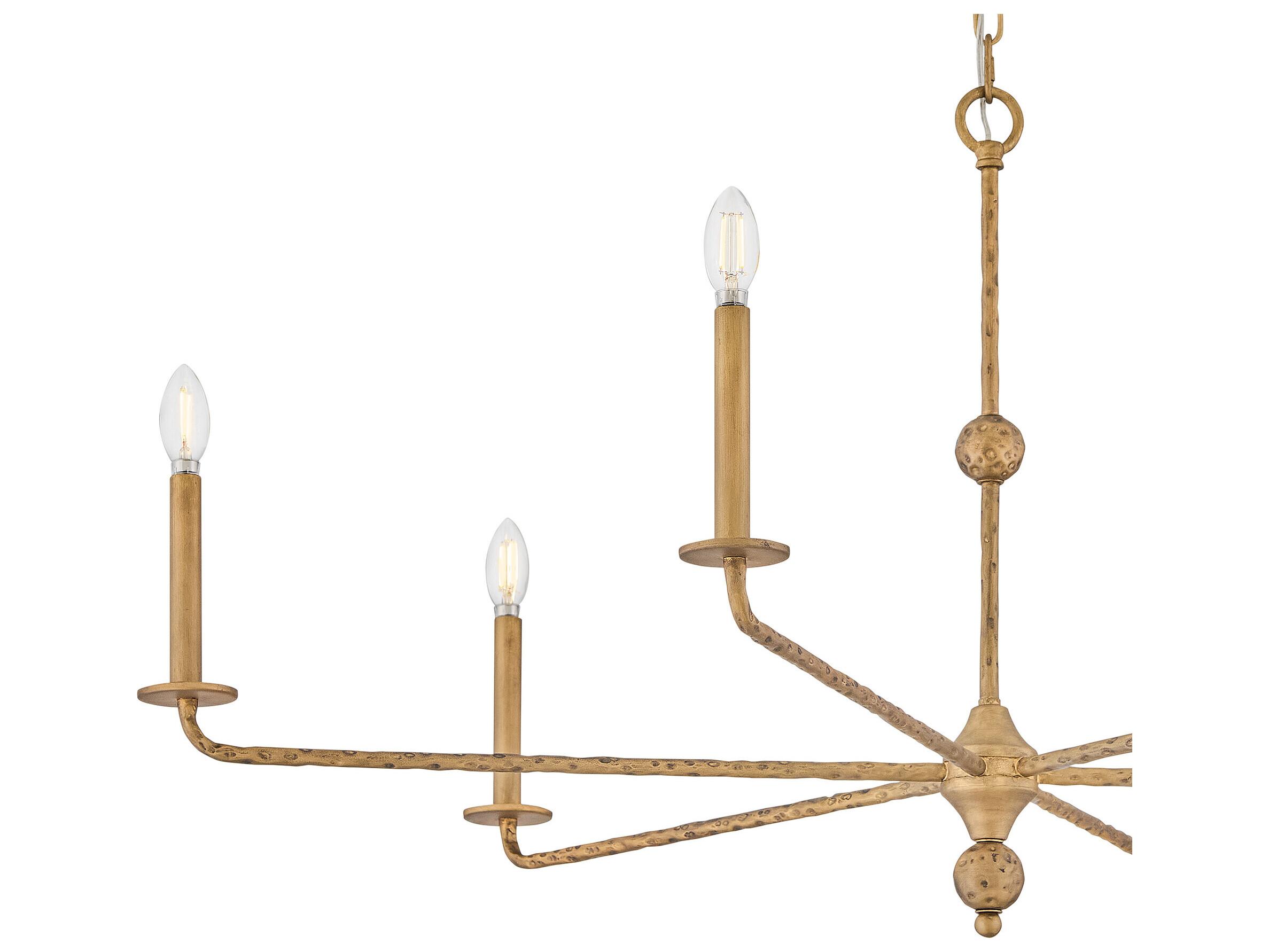 Hinkley Ansel 6-Light Burnished Gold Candelabra Chandelier
