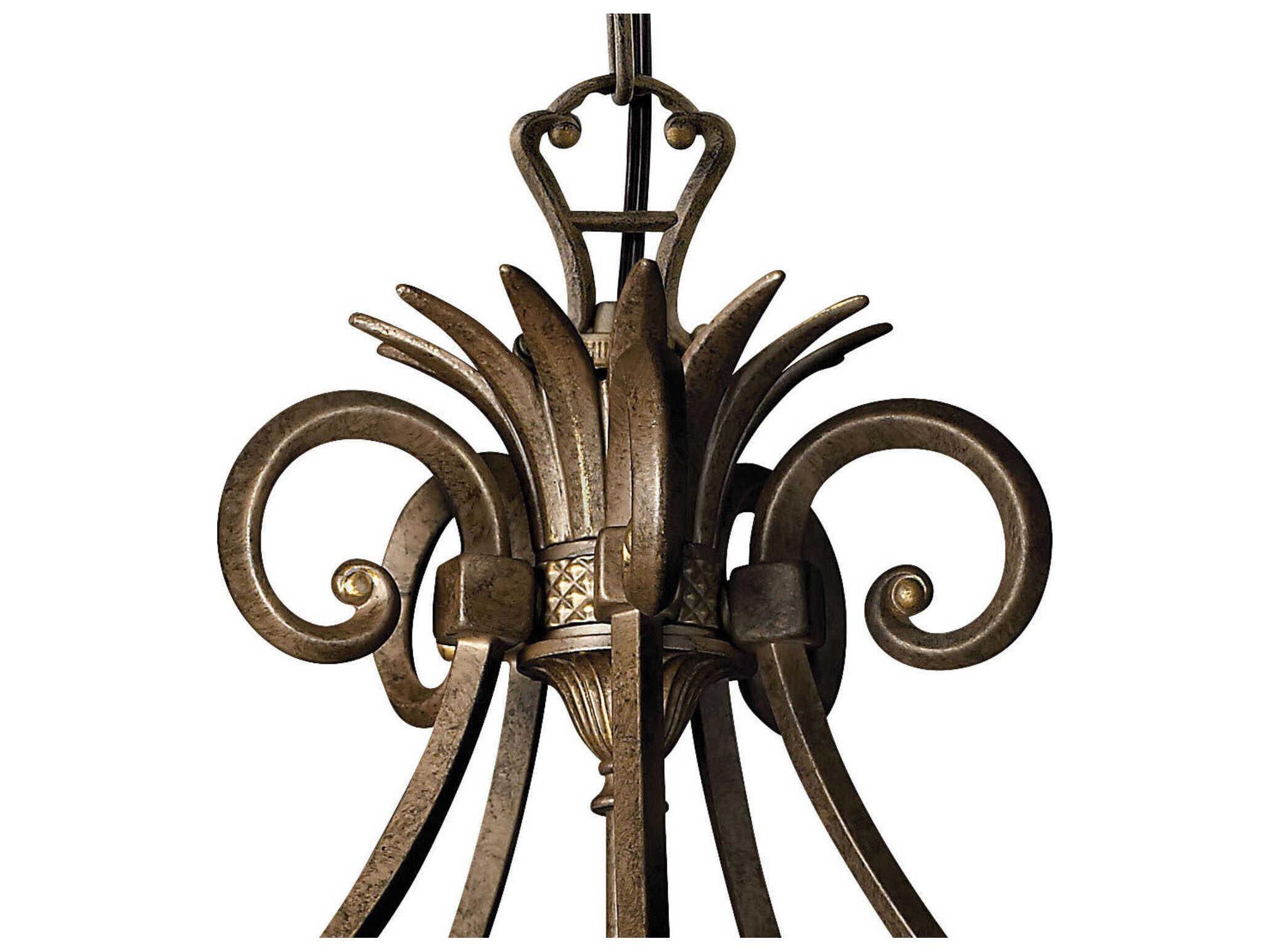 Hinkley Plantation 5-Light Pearl Bronze Glass Bell Chandelier