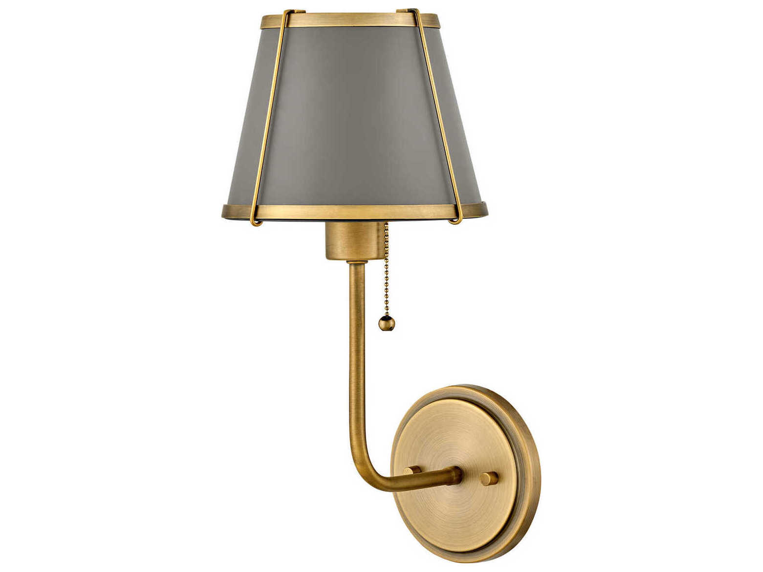 Hinkley Clarke 1-Light Lacquered Dark Brass Matte Grey Wall Sconce