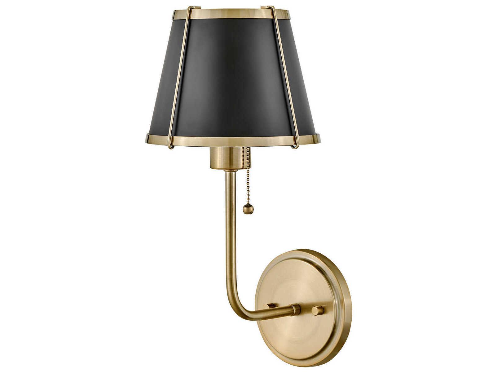 Hinkley Clarke 1-Light Warm Brass Black Wall Sconce
