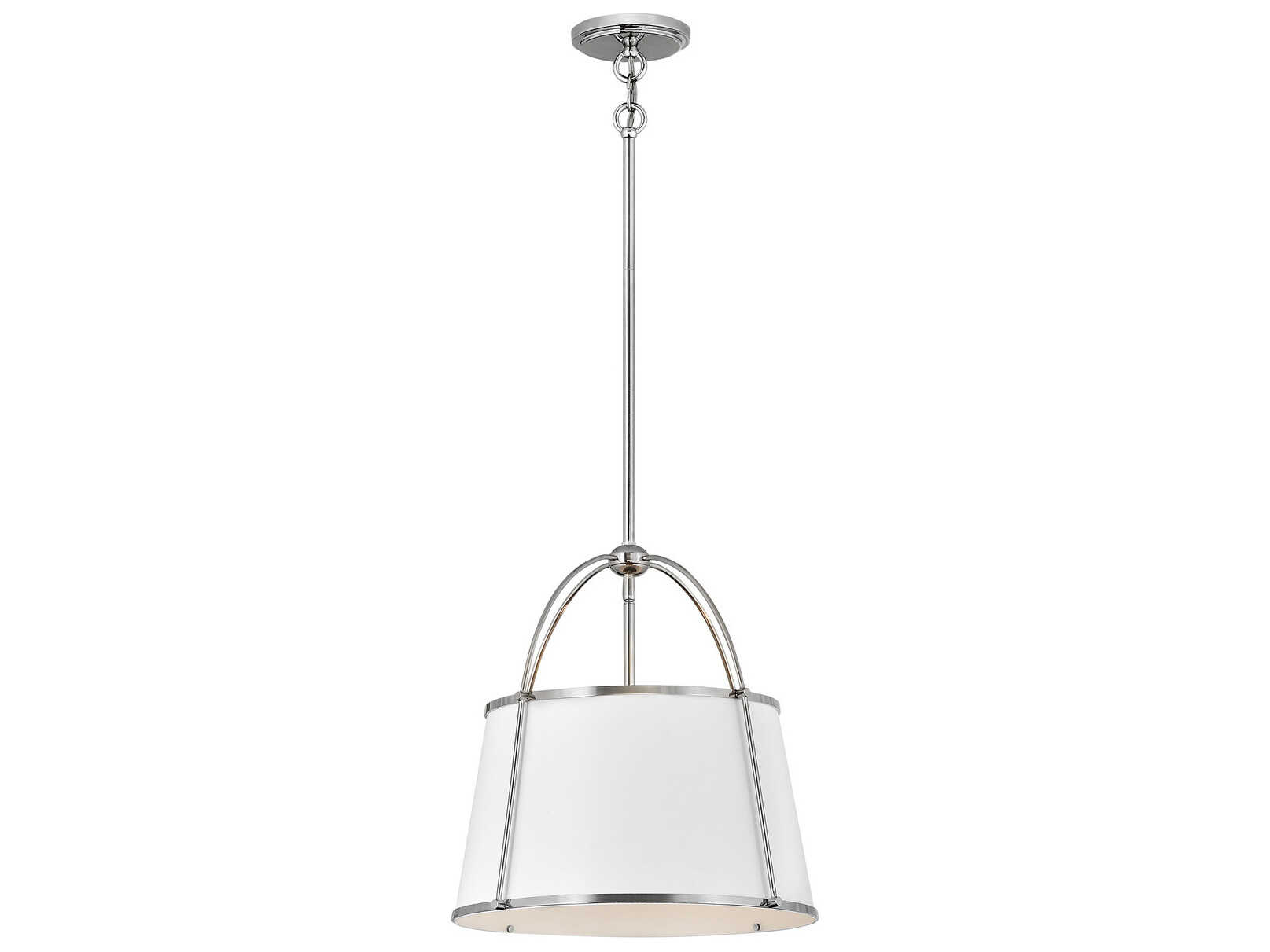 Hinkley Clarke 1-Light Polished Nickel Matte White Drum Pendant