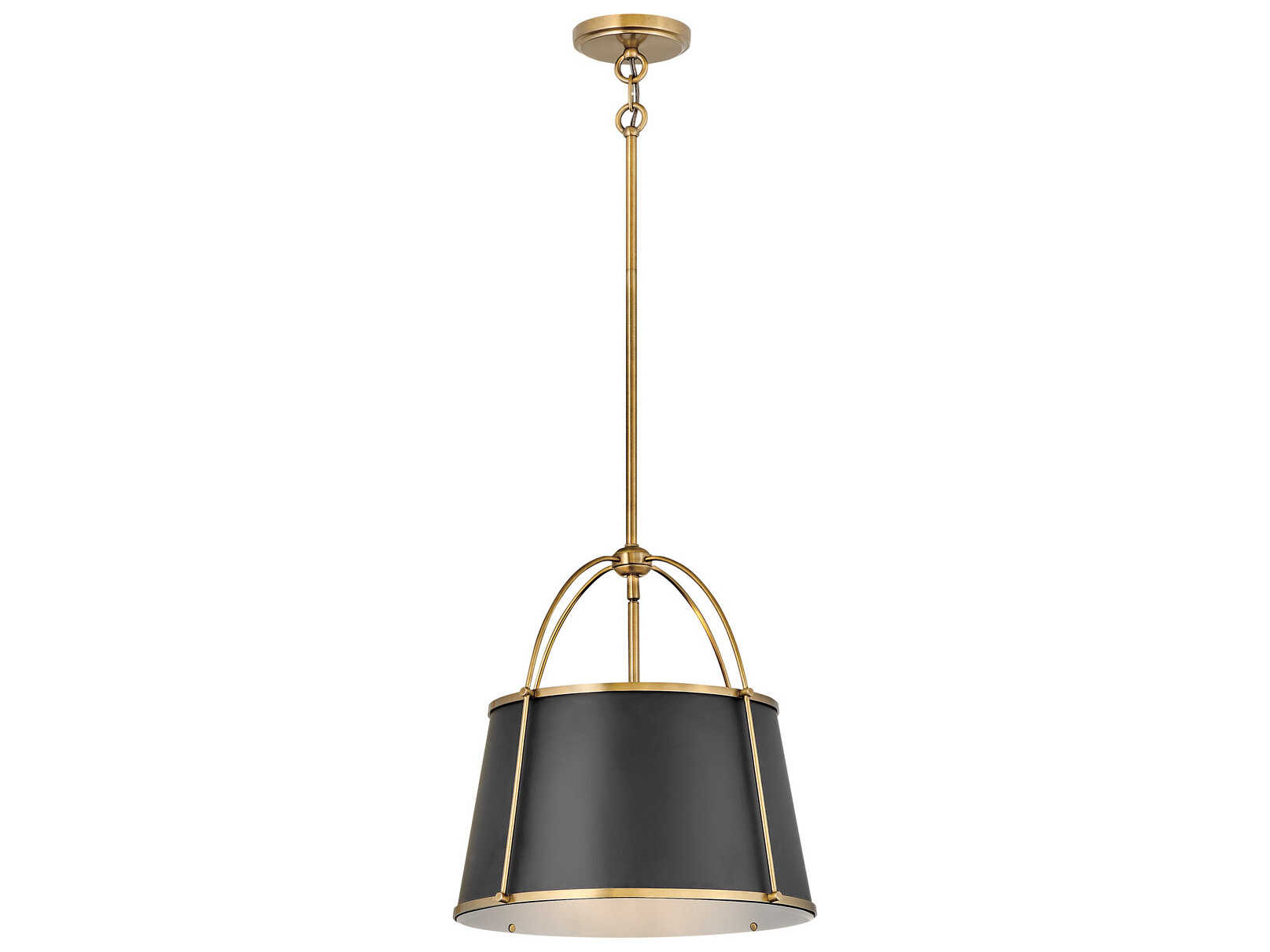 Hinkley Clarke 1-Light Warm Brass Black Drum Pendant