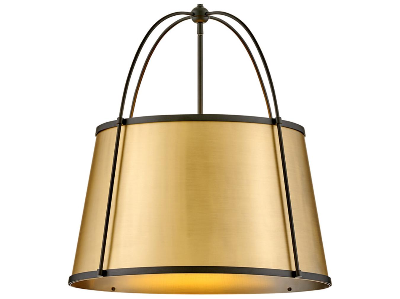 Hinkley Clarke 4-Light Black Lacquered Dark Brass Pendant