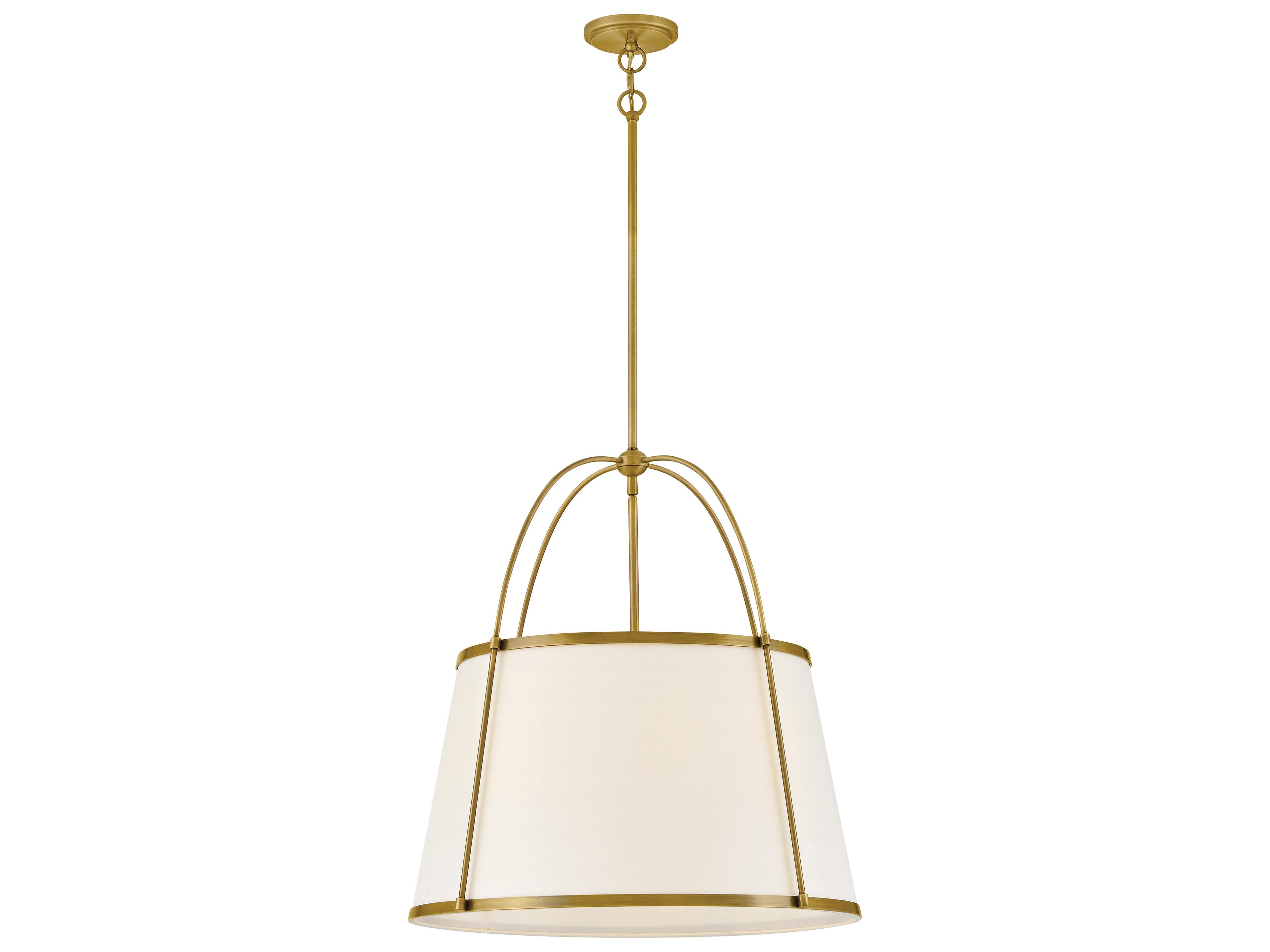 Hinkley Clarke 4-Light Lacquered Dark Brass Drum Pendant