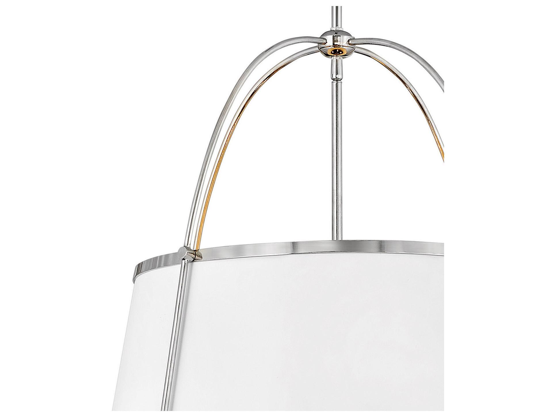 Hinkley Clarke 4-Light Polished Nickel Matte White Drum Pendant