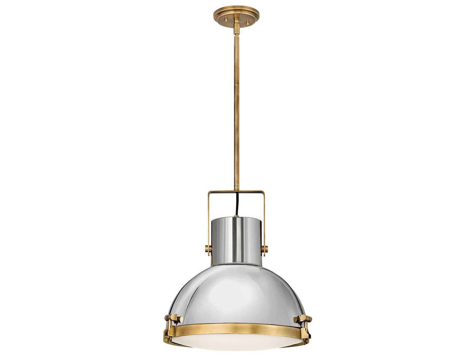 Hinkley Nautique 1-Light Heritage Brass Polished Nickel Pendant