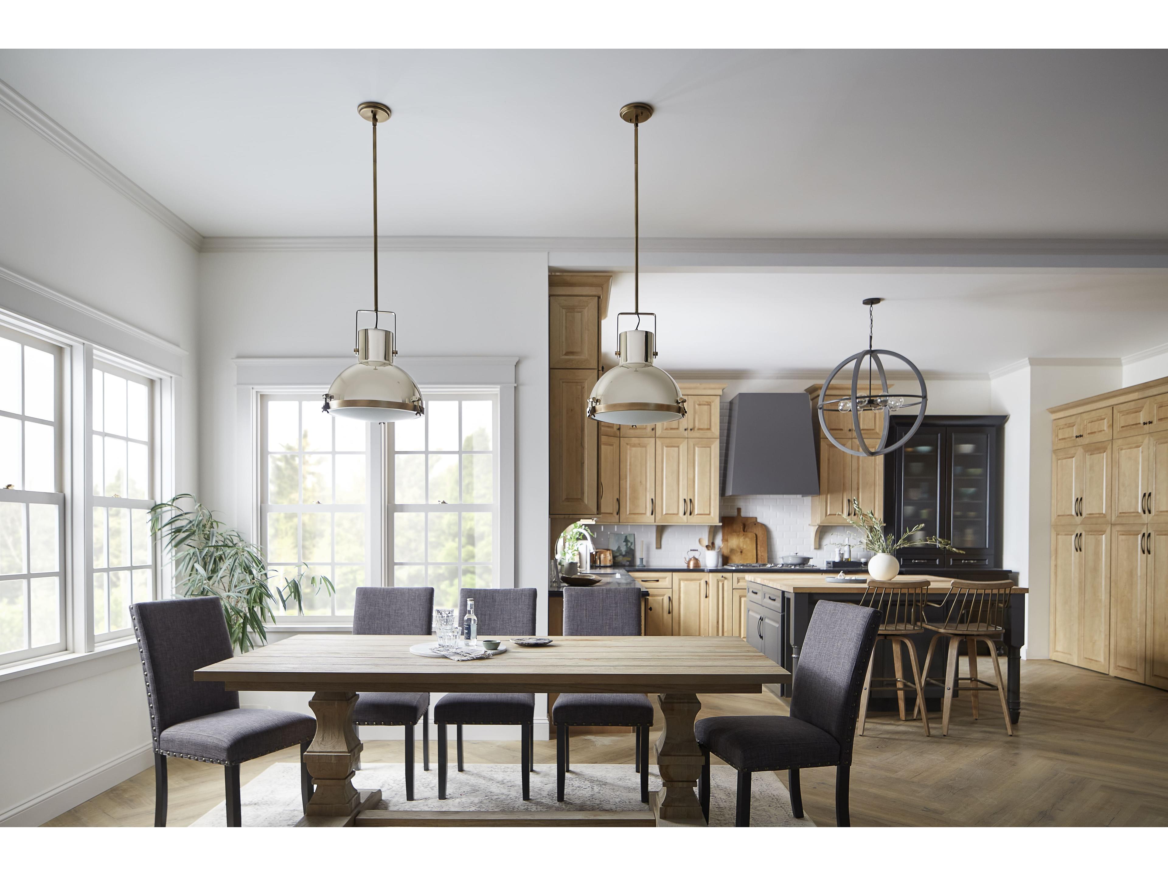 Hinkley Nautique 1-Light Heritage Brass Polished Nickel Pendant