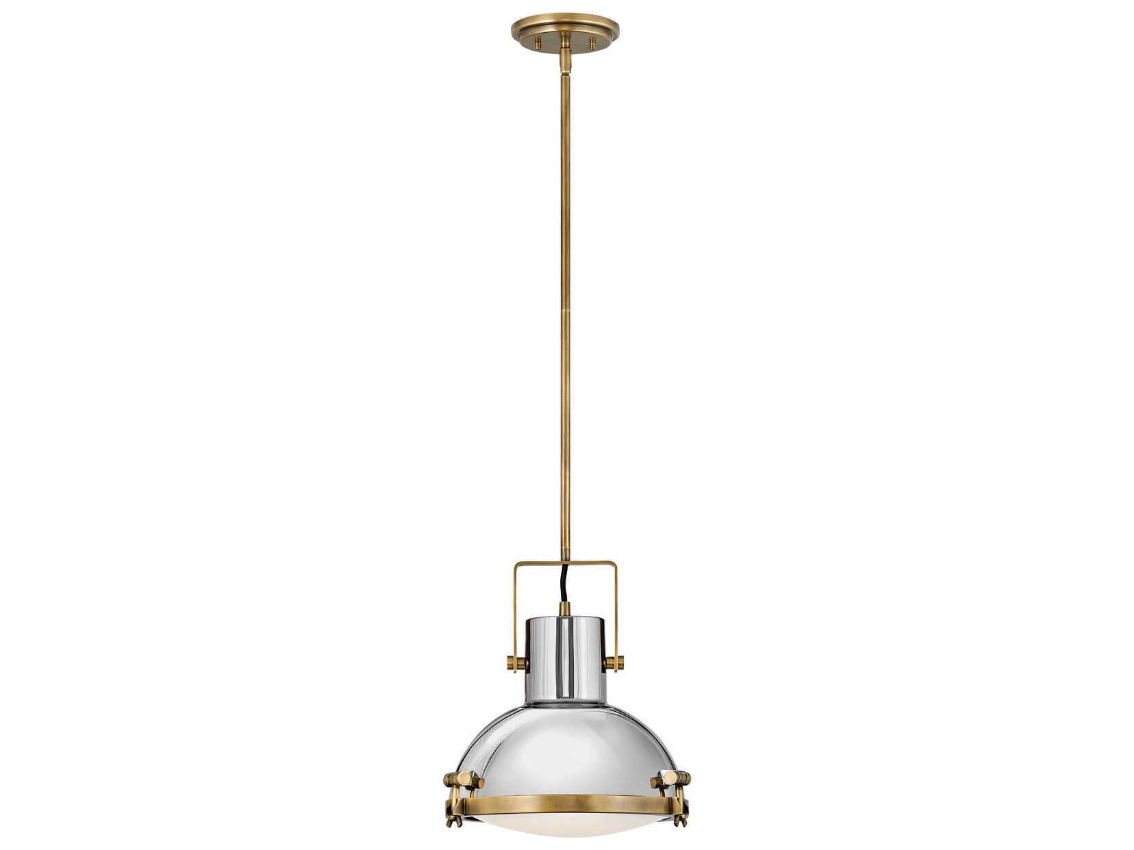 Hinkley Nautique 1-Light Heritage Brass Polished Nickel Pendant