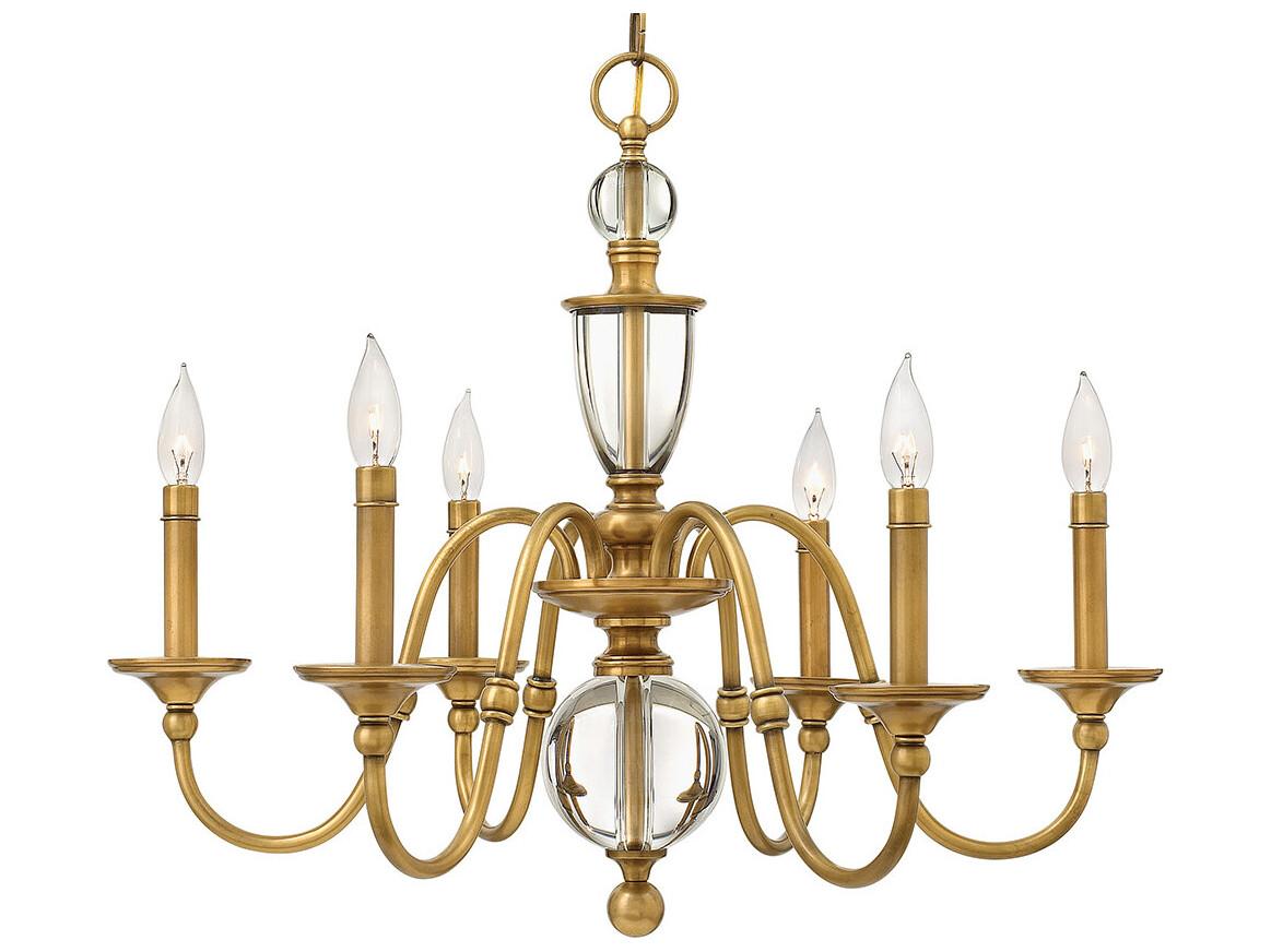 Hinkley Eleanor 6-Light Heritage Brass Bronze Candelabra Empire Chandelier