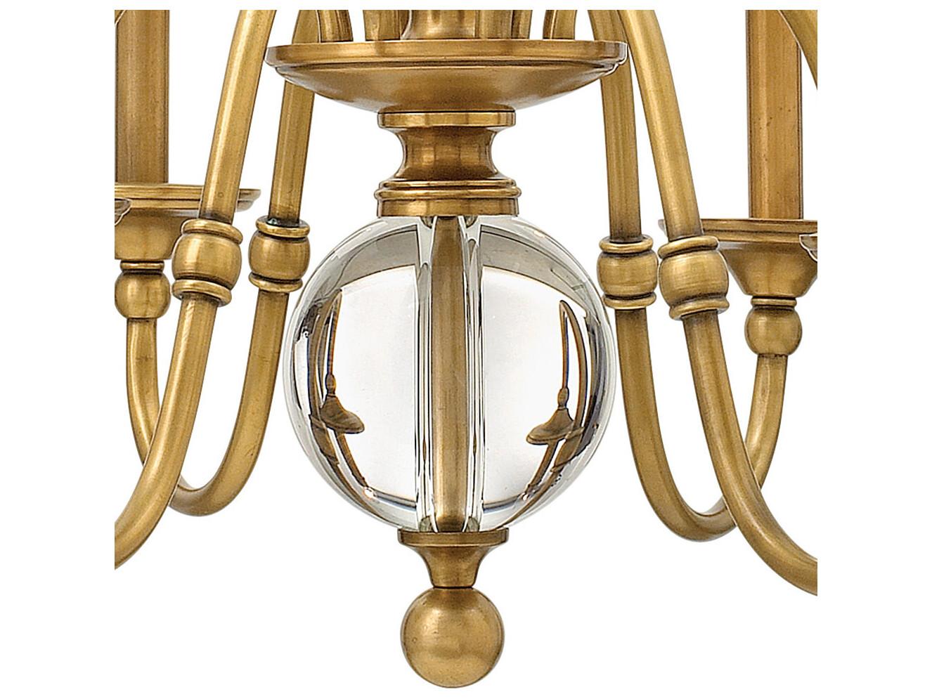 Hinkley Eleanor 6-Light Heritage Brass Bronze Candelabra Empire Chandelier