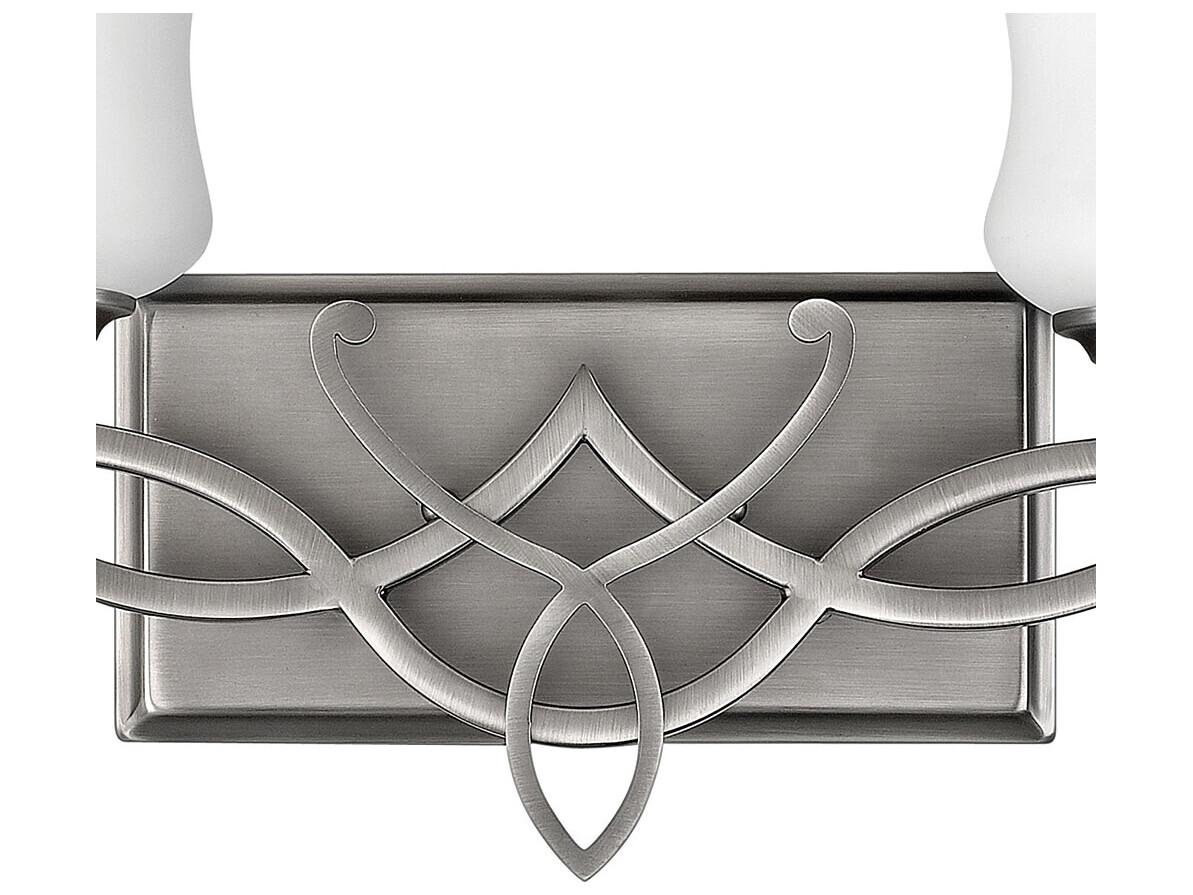 Hinkley Brooke 2-Light Antique Nickel Glass Vanity Light