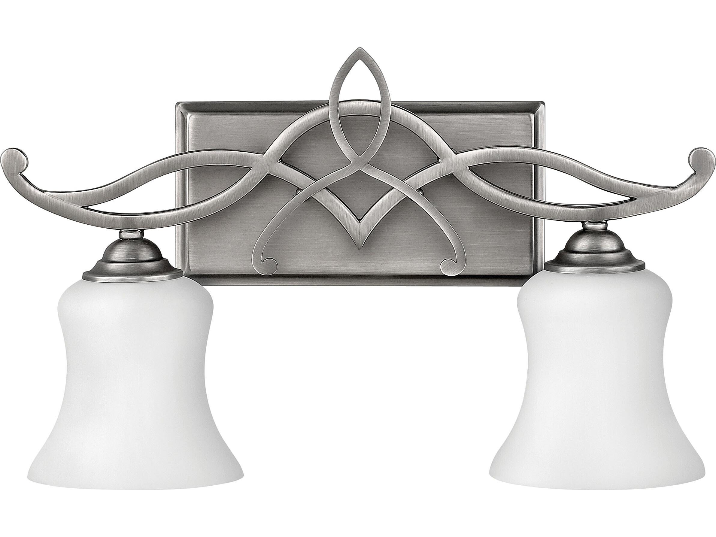 Hinkley Brooke 2-Light Antique Nickel Glass Vanity Light