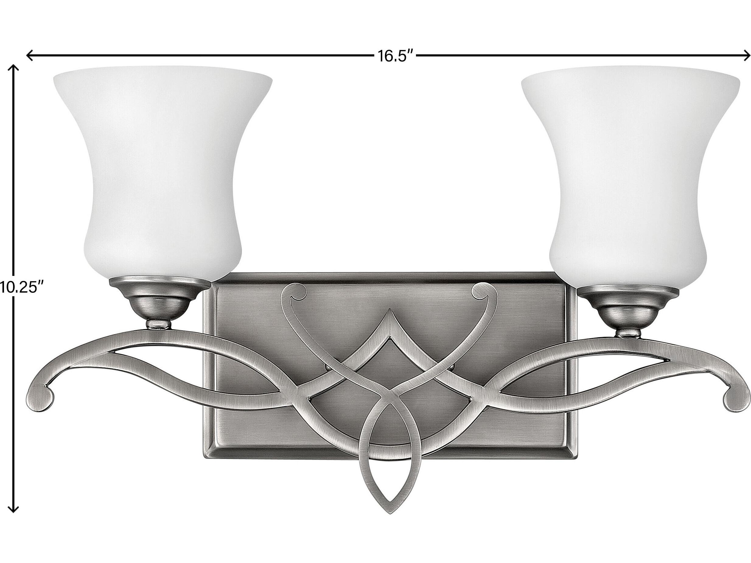 Hinkley Brooke 2-Light Antique Nickel Glass Vanity Light