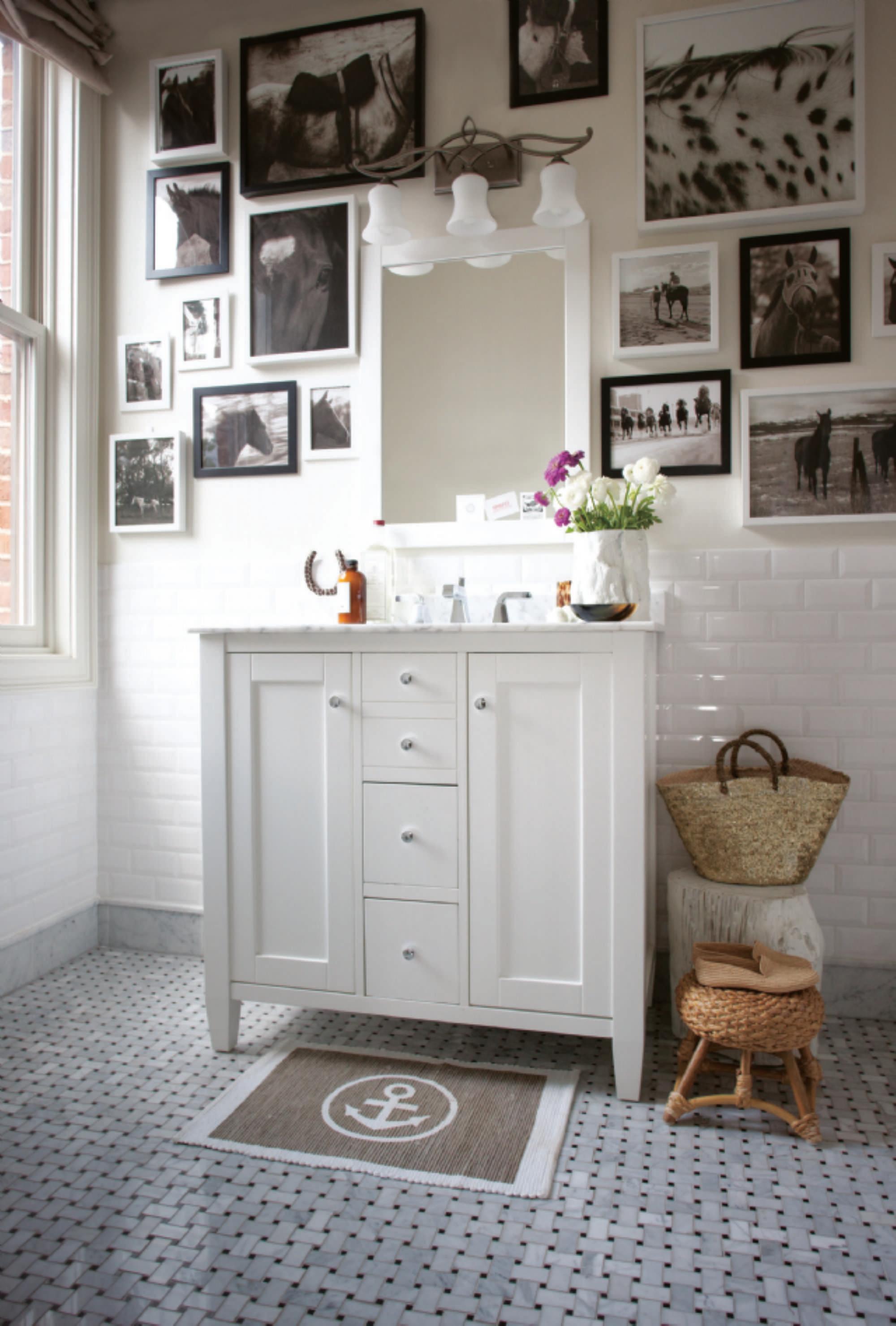 Hinkley Brooke 3-Light Antique Nickel Glass Vanity Light