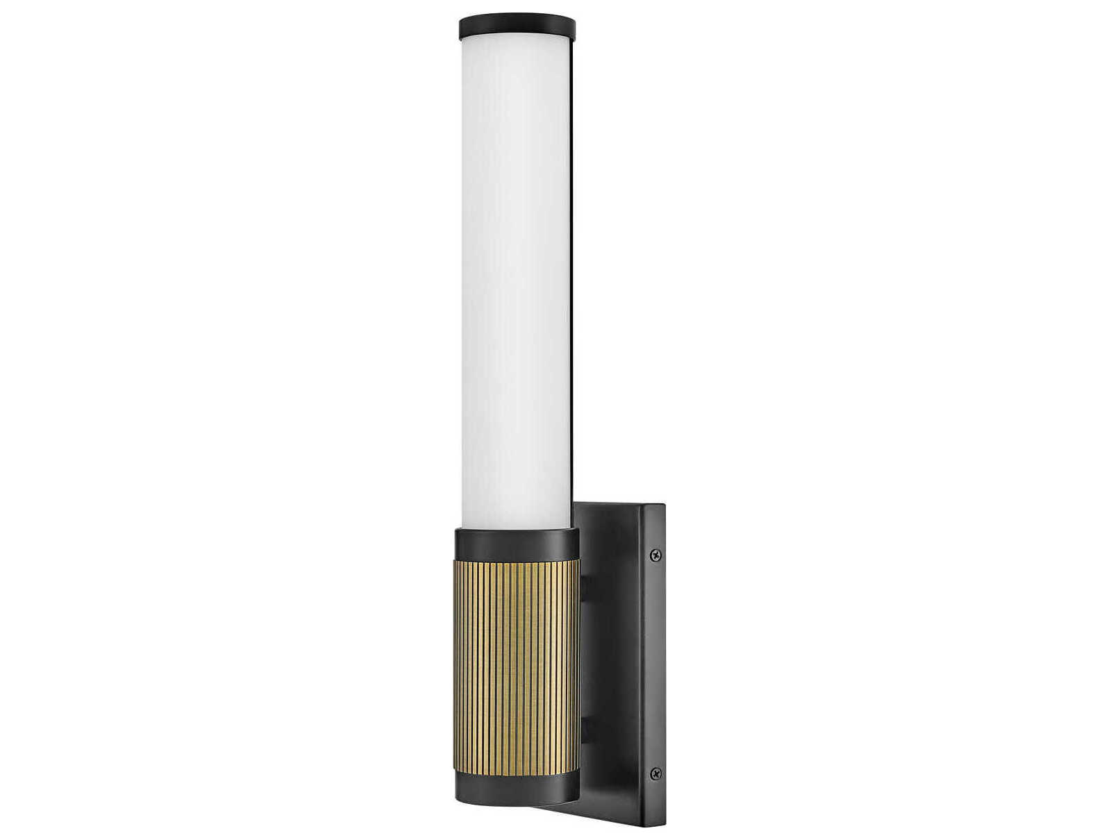 Hinkley Zevi Black Lacquered Brass Glass LED Wall Sconce