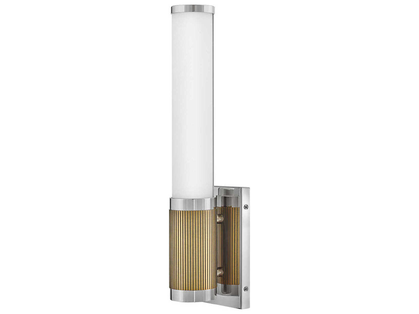 Hinkley Zevi Polished Nickel Lacquered Brass Glass LED Wall Sconce