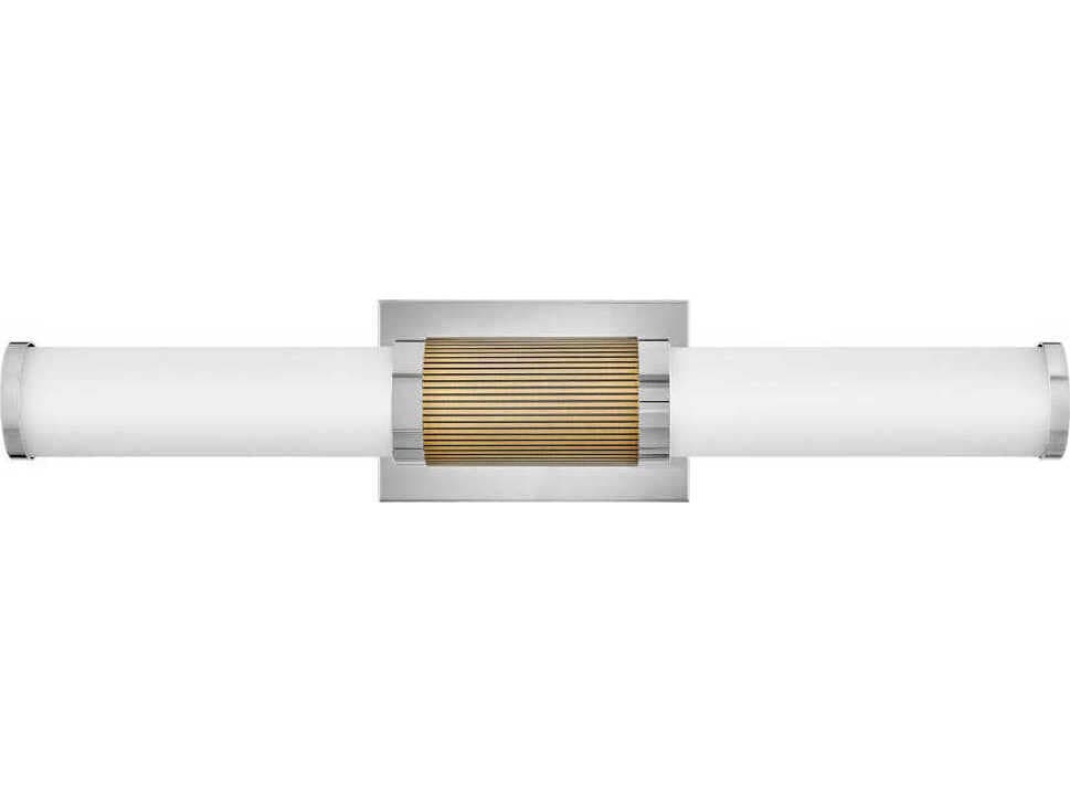 Hinkley Zevi Polished Nickel Lacquered Brass Glass LED Vanity Light