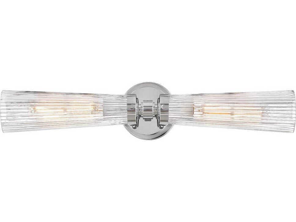 Hinkley Jude 2-Light Polished Nickel Glass Vanity Light