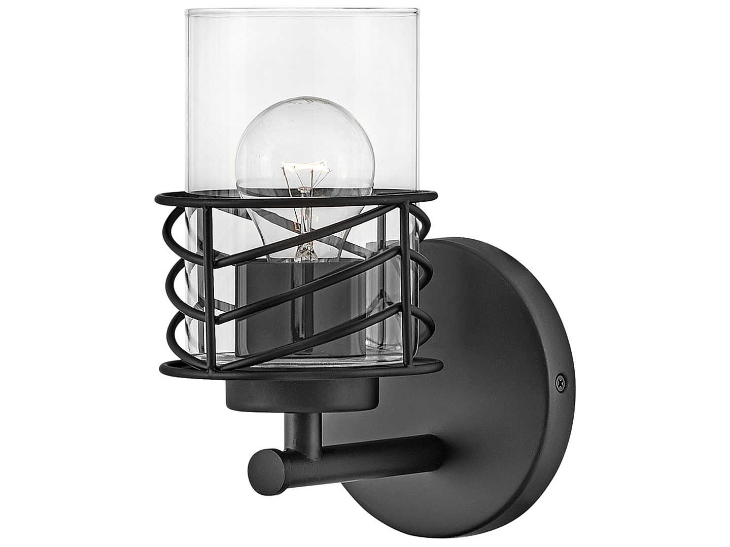 Hinkley Della 1-Light Black Glass Wall Sconce