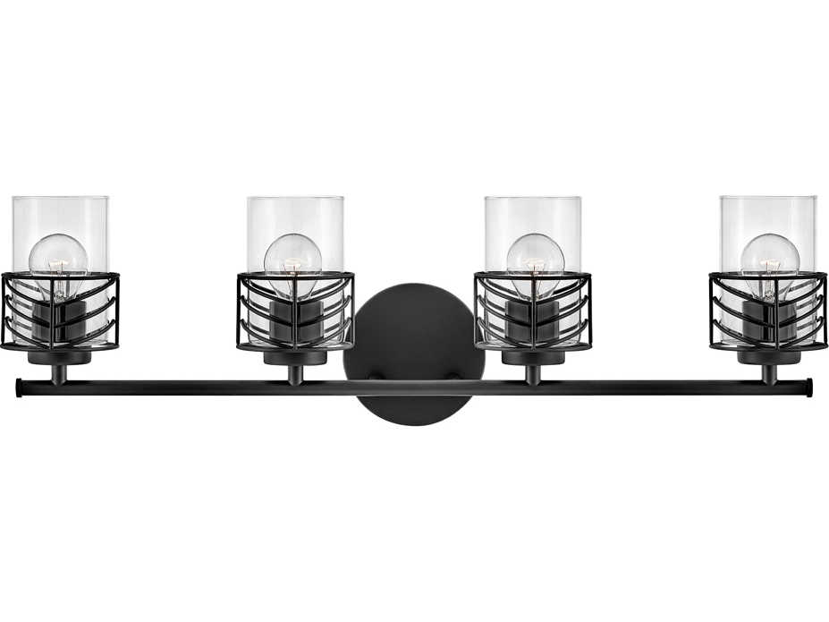 Hinkley Della 4-Light Black Glass Vanity Light