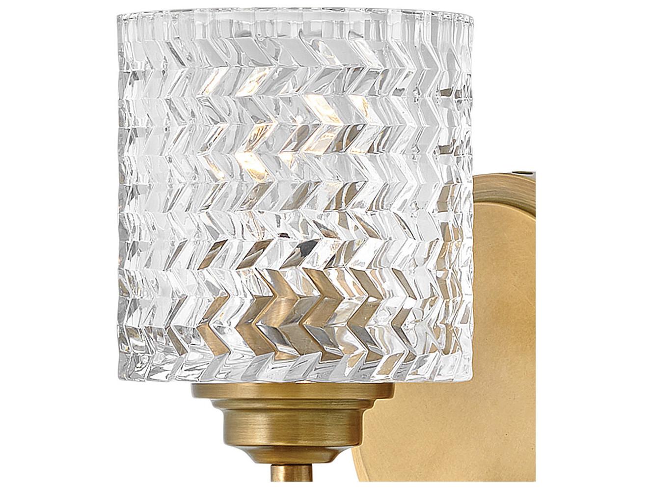 Hinkley Elle 1-Light Heritage Brass Glass Wall Sconce