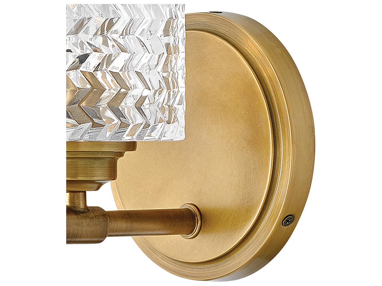 Hinkley Elle 1-Light Heritage Brass Glass Wall Sconce