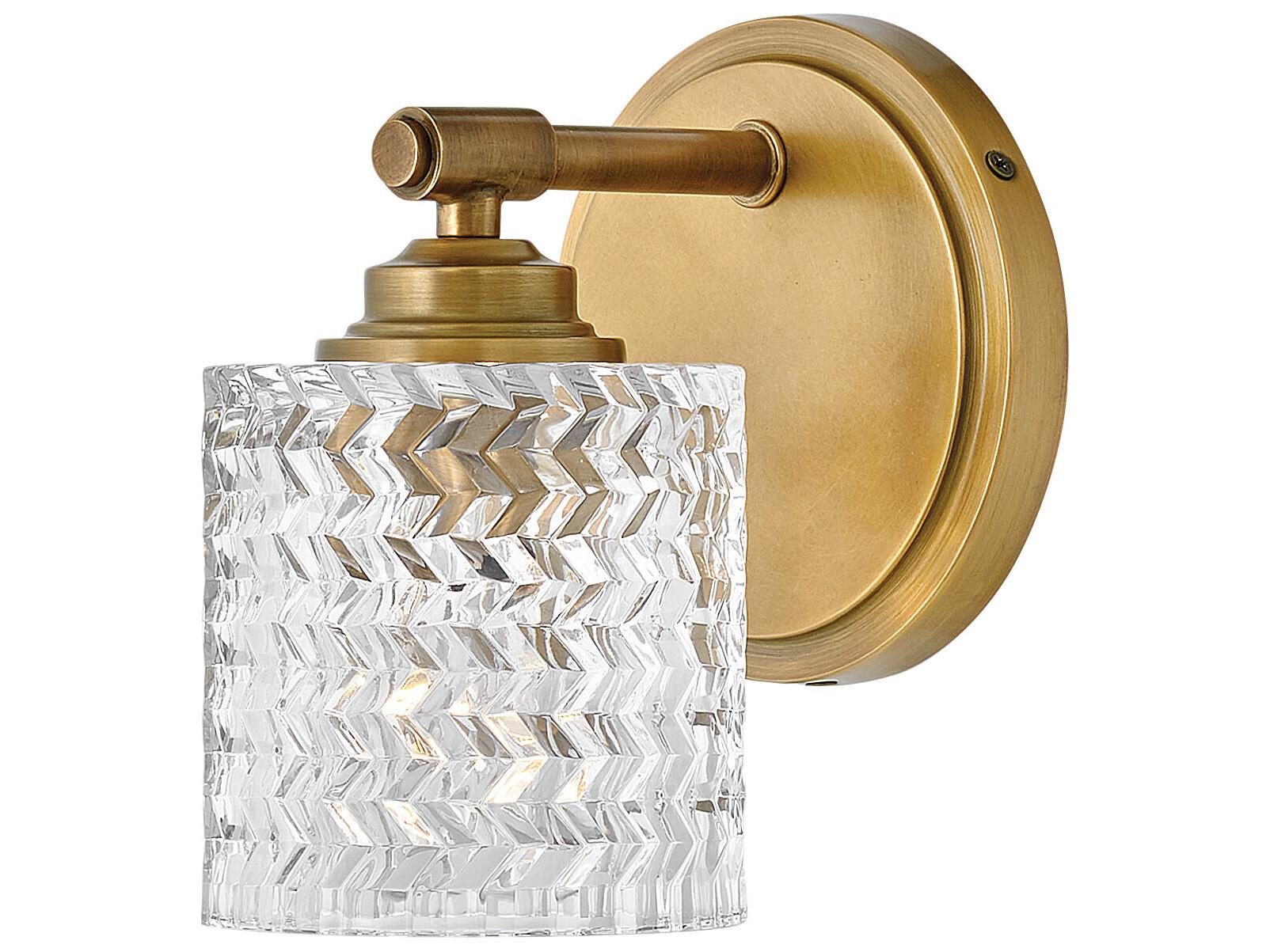 Hinkley Elle 1-Light Heritage Brass Glass Wall Sconce