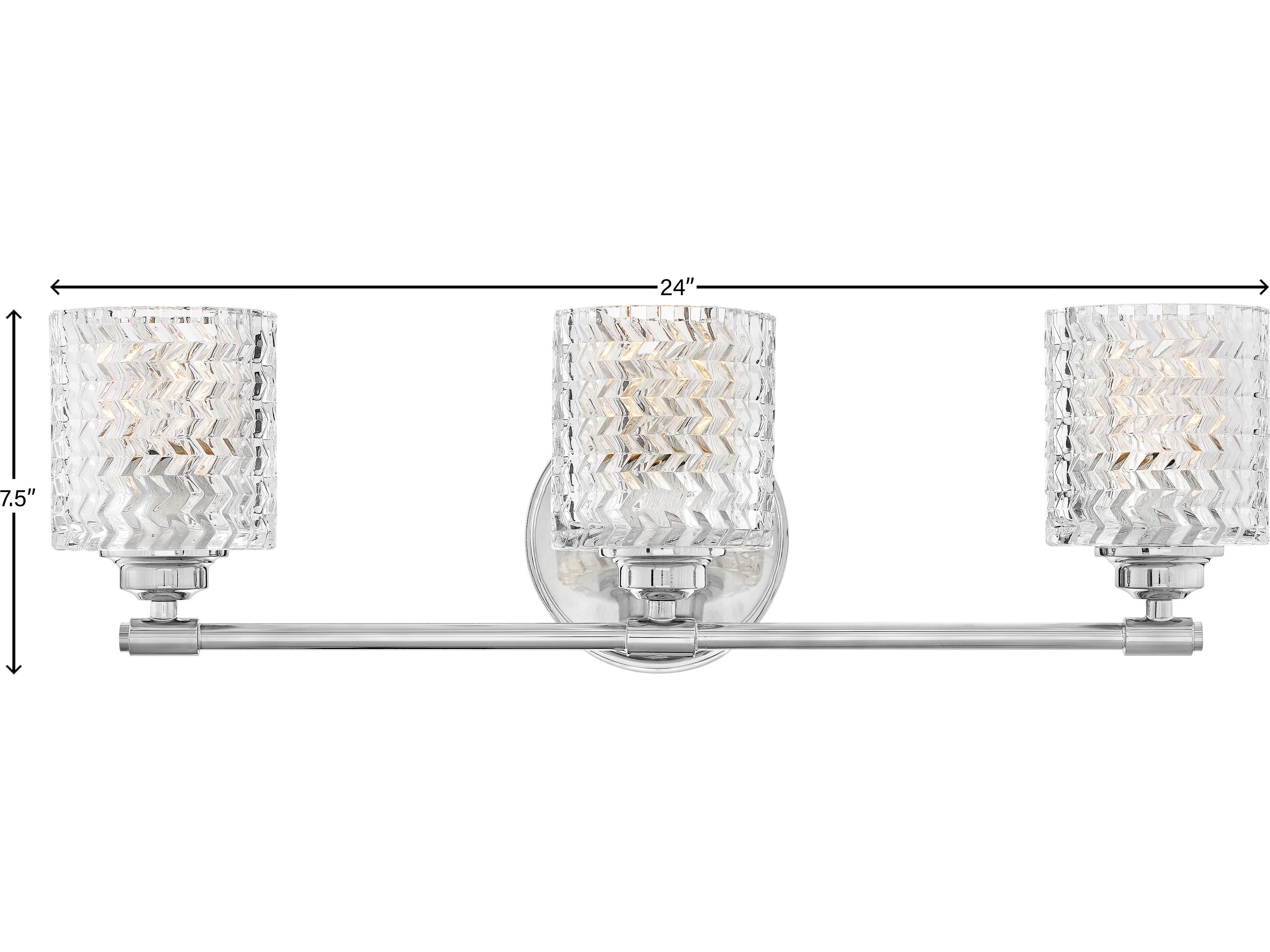 Hinkley Elle 3-Light Chrome Glass Vanity Light
