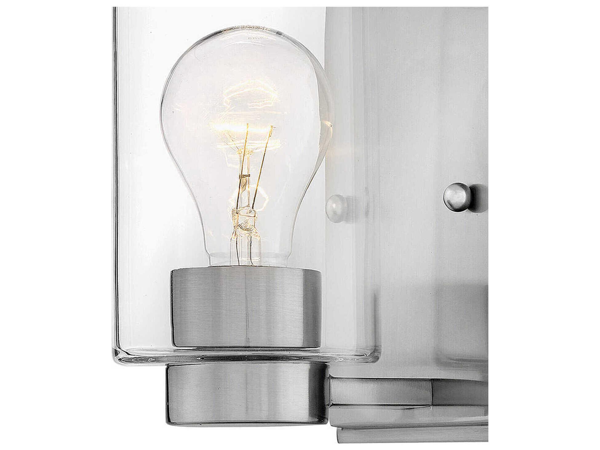Hinkley Miley 1-Light Brushed Nickel Glass Wall Sconce