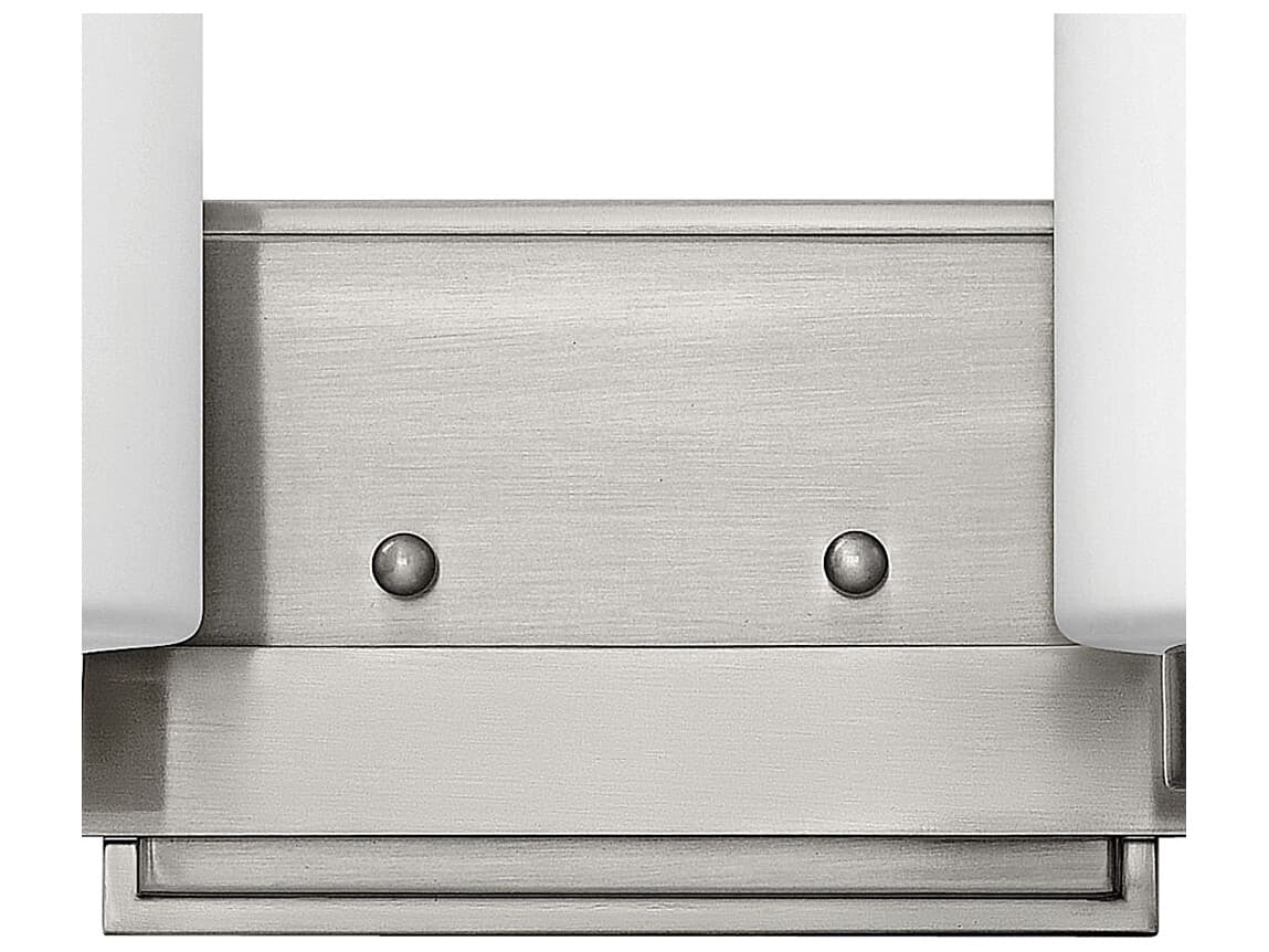 Hinkley Miley 2-Light Brushed Nickel Glass Vanity Light