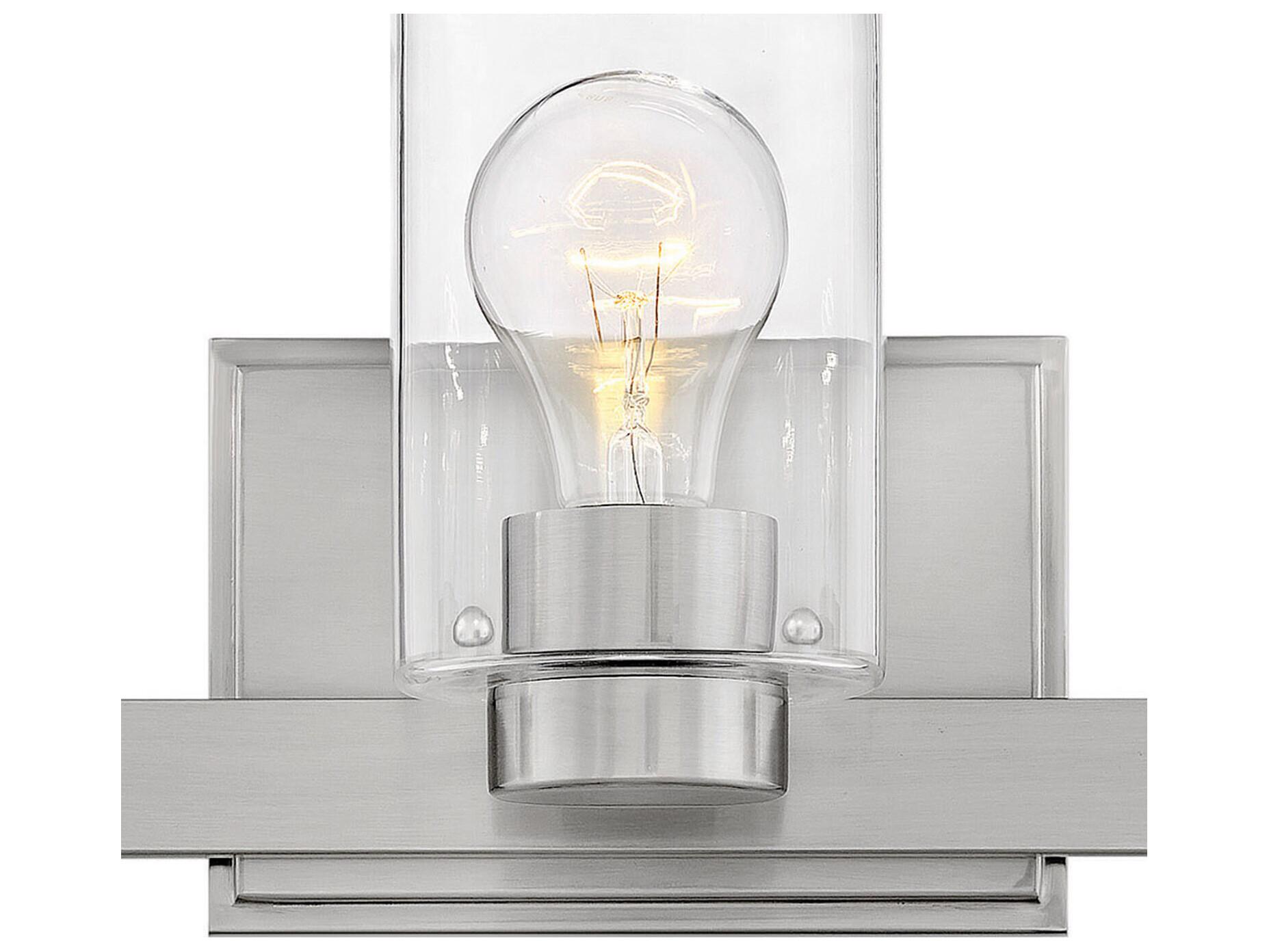 Hinkley Miley 3-Light Brushed Nickel Glass Vanity Light