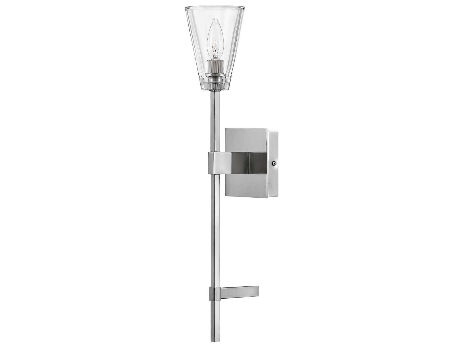 Hinkley Auden 1-Light Polished Nickel Glass Wall Sconce