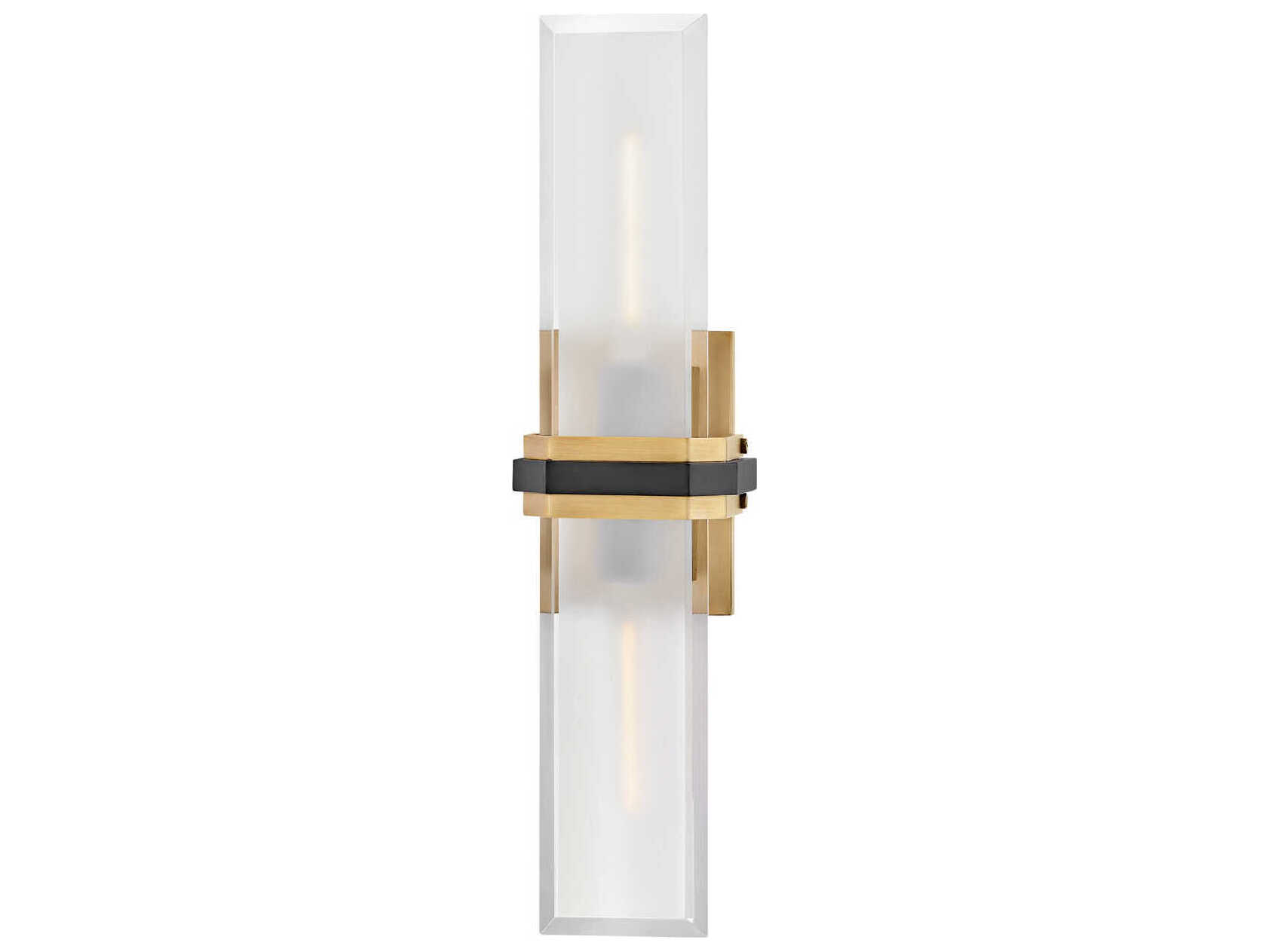 Hinkley Kipton 2-Light Heritage Brass Black Wall Sconce