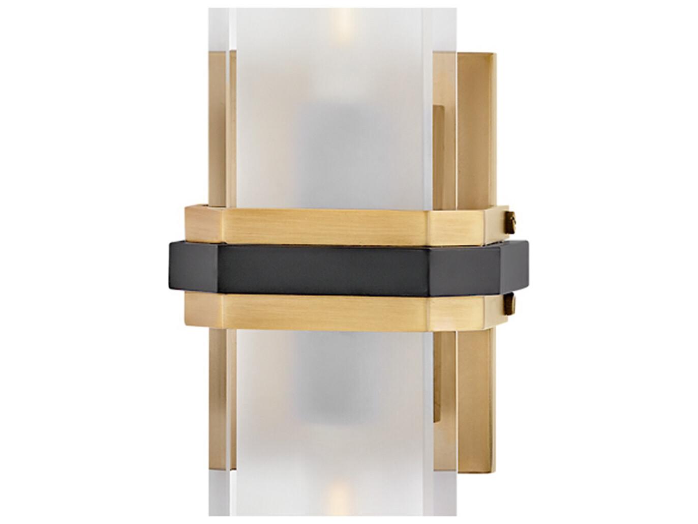 Hinkley Kipton 2-Light Heritage Brass Black Wall Sconce