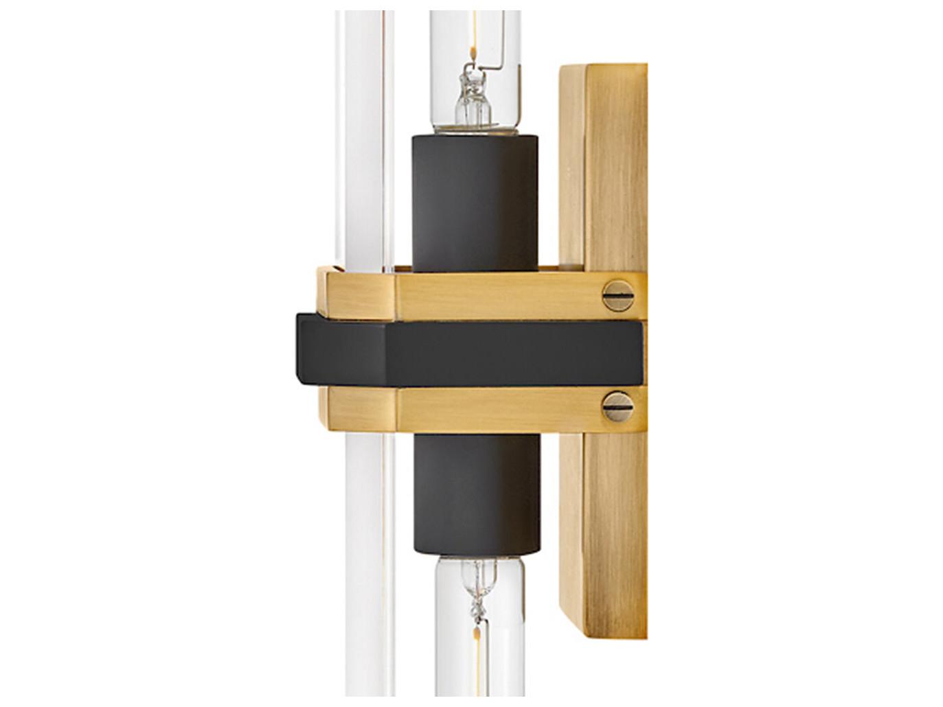 Hinkley Kipton 2-Light Heritage Brass Black Wall Sconce